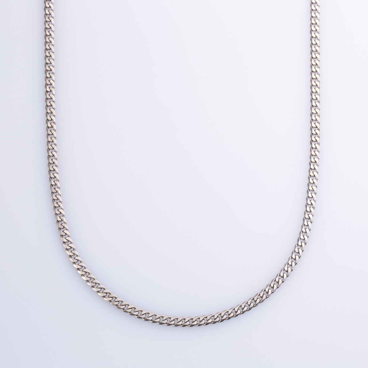 14k White Gold Curb Chain | 24