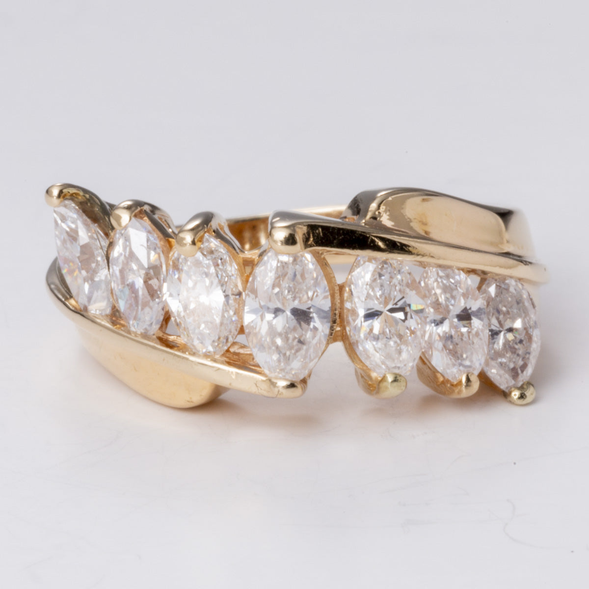 Marquise Diamond Bypass 14k Yellow Gold Ring | 1.60 ctw | SZ 5