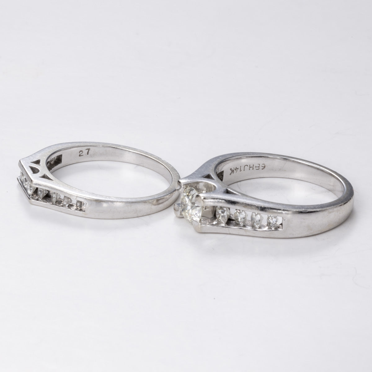 14k White Gold Engagement Diamond Ring and Wedding band set | 1.40 ctw | Sz 6.25