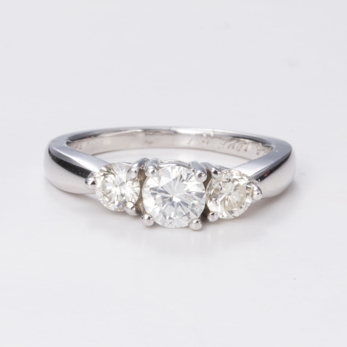 Three Stone Diamond White 14k Gold Ring | 0.46ctw, 0.51ctw | Sz 6