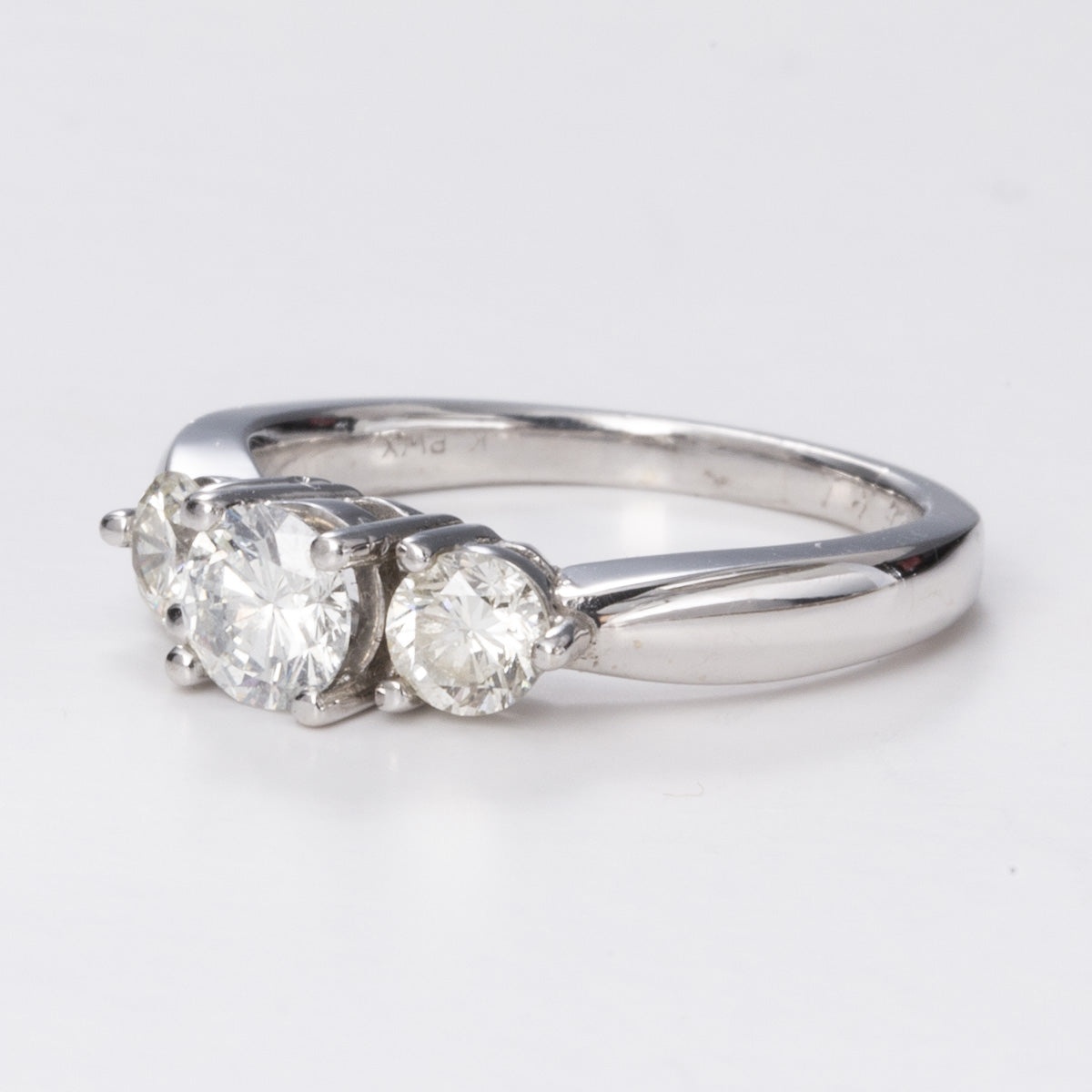 Three Stone Diamond White 14k Gold Ring | 0.46ctw, 0.51ctw | Sz 6