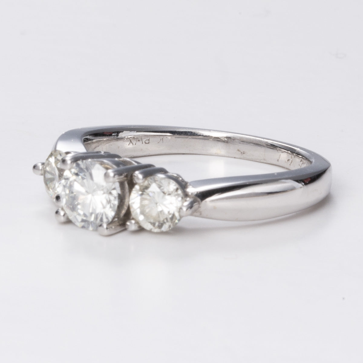 Three Stone Diamond White 14k Gold Ring | 0.46ctw, 0.51ctw | Sz 6