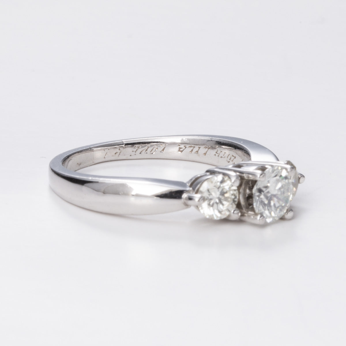 Three Stone Diamond White 14k Gold Ring | 0.46ctw, 0.51ctw | Sz 6