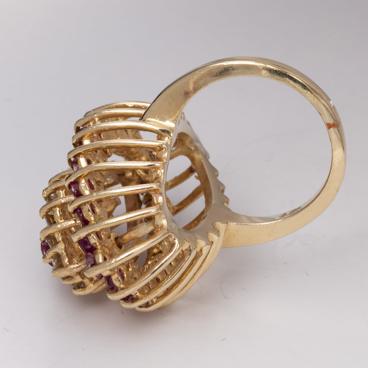 Marquise Shaped Cage Raised Cocktail 14k Ring | 2.92 ctw, 1.69ctw | Sz 6