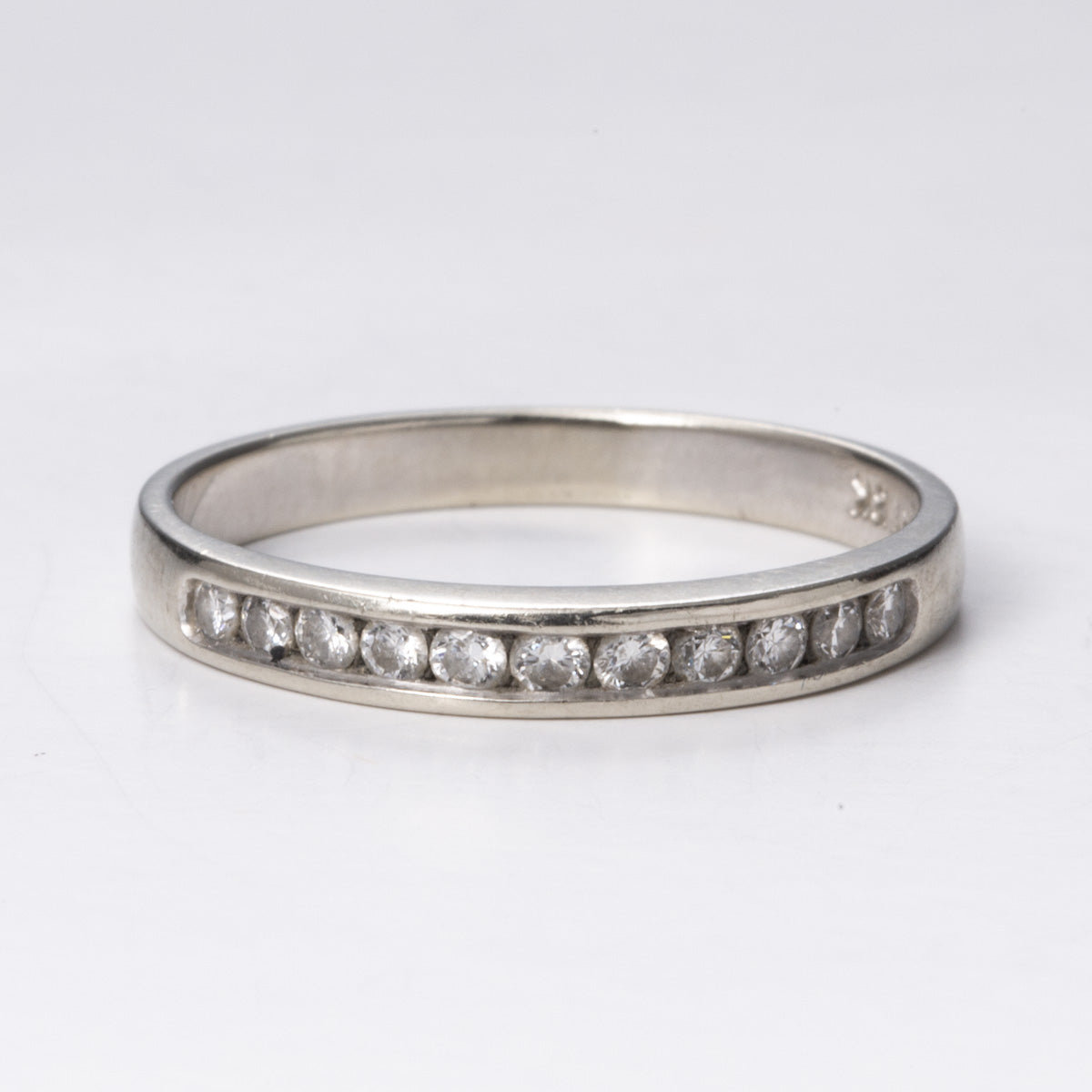 White Gold Channel Set Diamond 18k Ring | 0.30 ctw | Sz 8.5