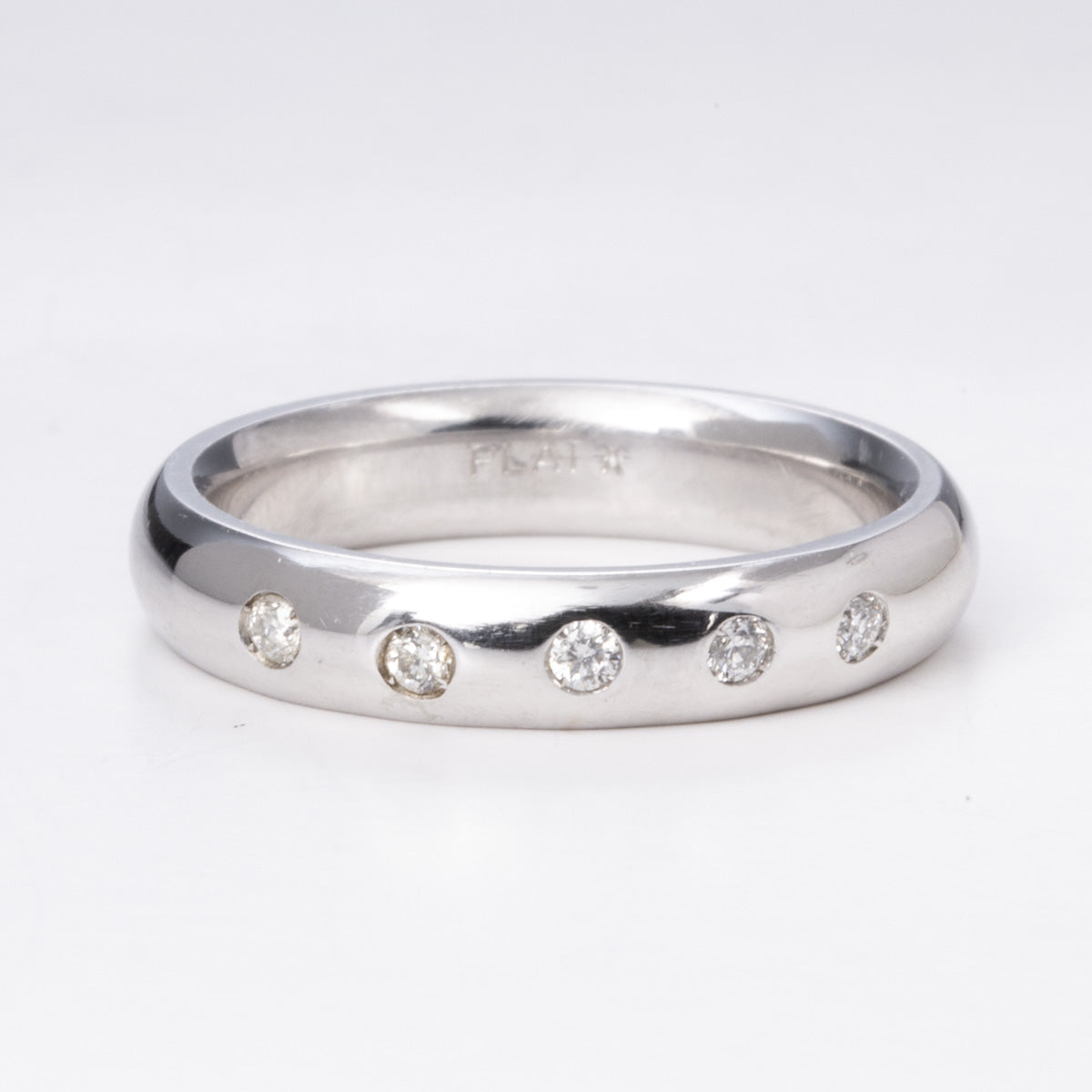 Platinum Flush Set Diamond Ring | 0.11 ctw | Sz 5.75