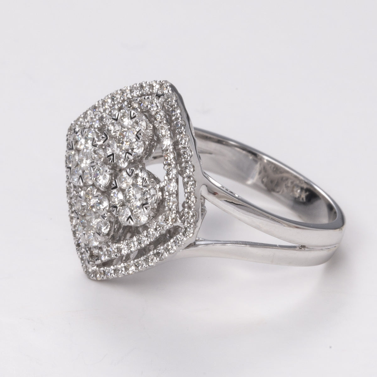 White Gold Flower Cluster Diamond 14k Ring| 1.00ctw | Sz 6.75