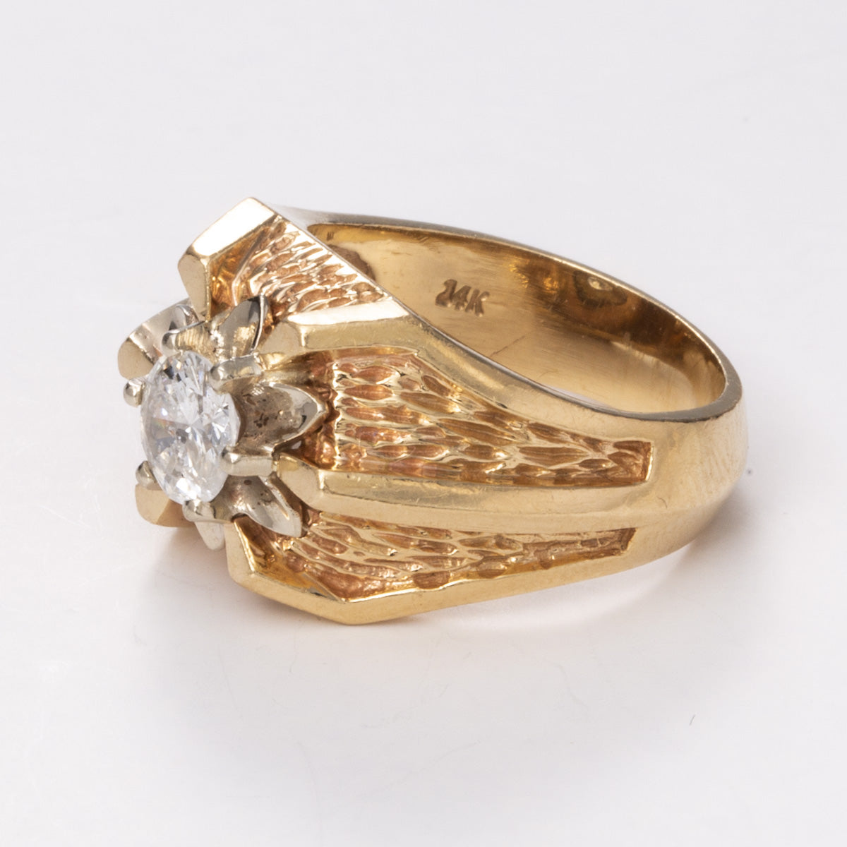 14k Yellow and White Gold Hand Assembled Diamond Ring| 0.67 ct | Sz 6