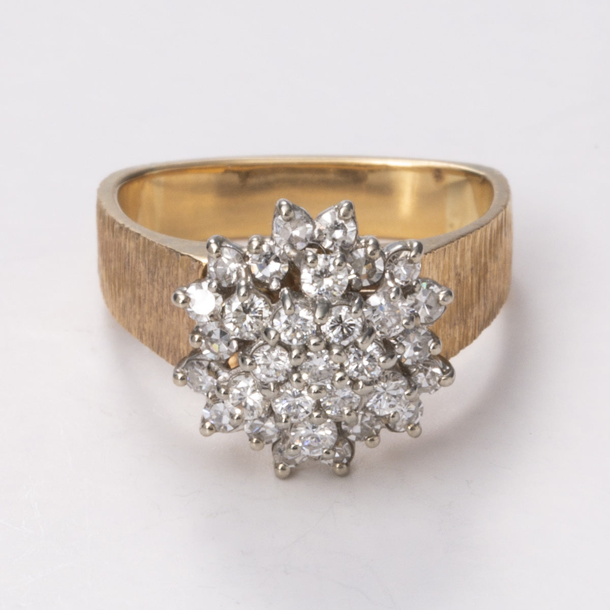 14k and 18k Yellow and White Gold Fancy Design Diamond Ring | 0.45ctw, 0.30ctw | Sz 5