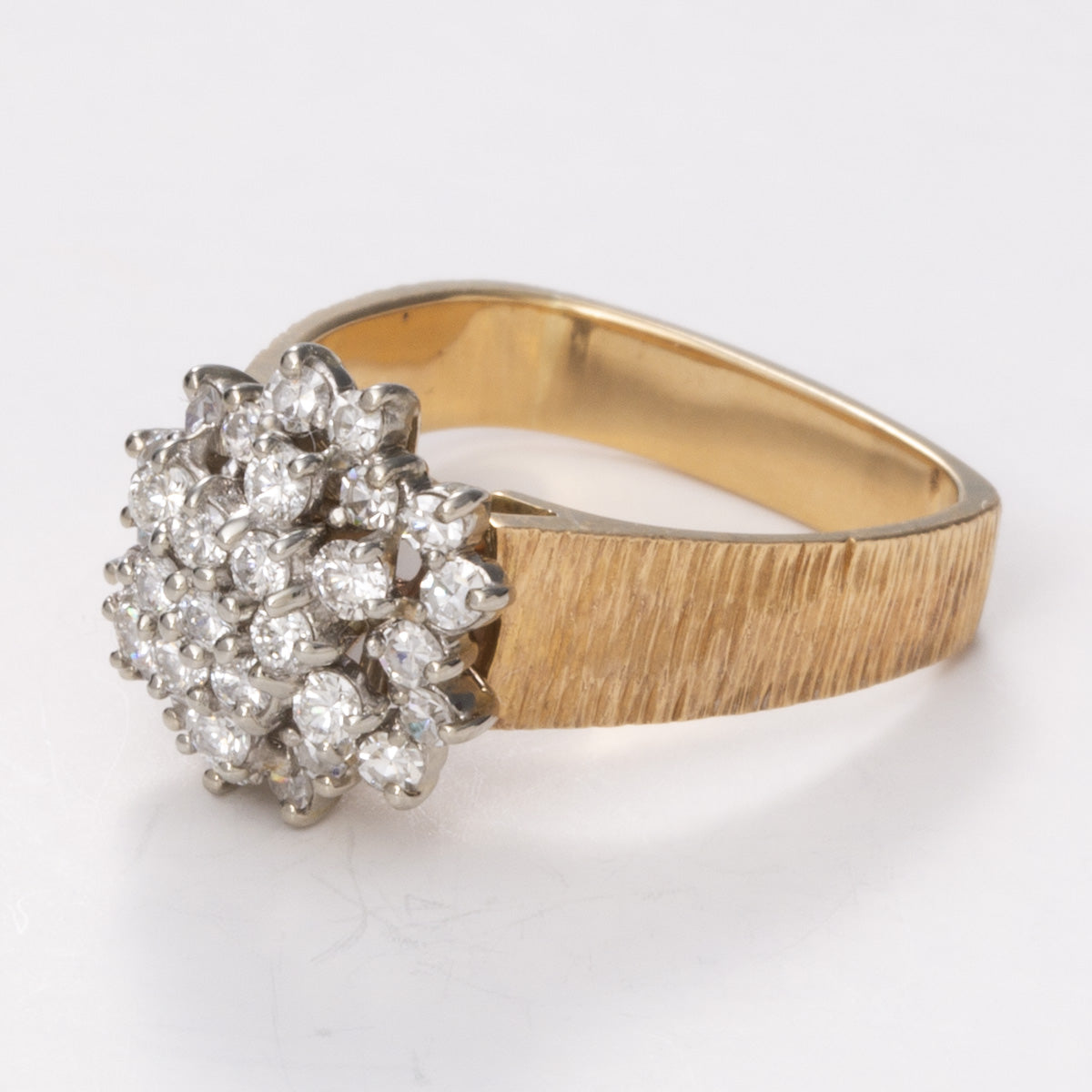 14k and 18k Yellow and White Gold Fancy Design Diamond Ring | 0.45ctw, 0.30ctw | Sz 5