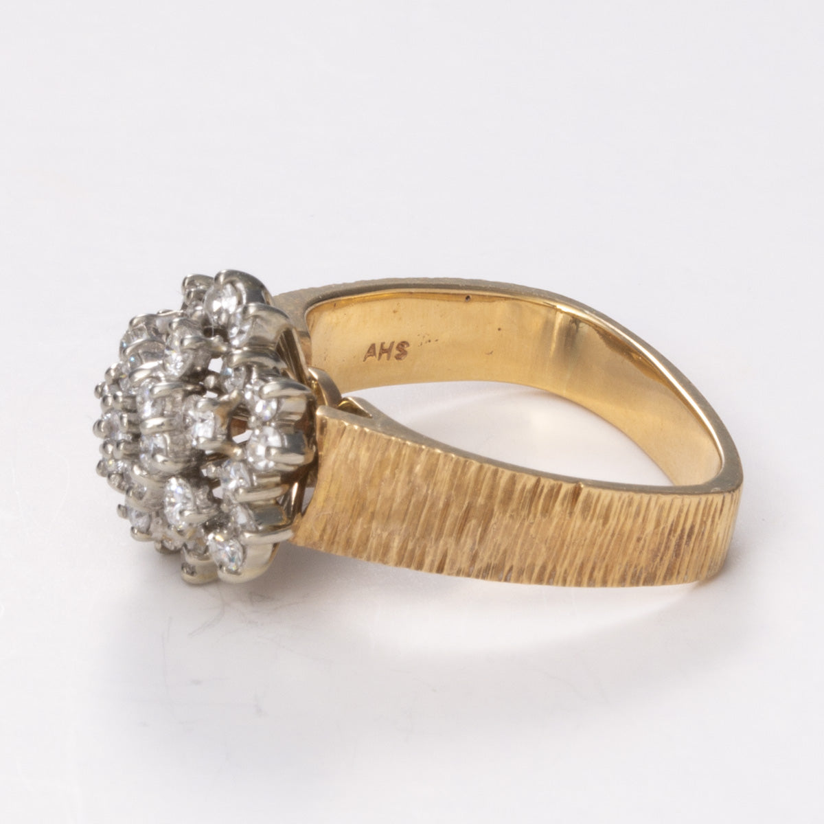 14k and 18k Yellow and White Gold Fancy Design Diamond Ring | 0.45ctw, 0.30ctw | Sz 5