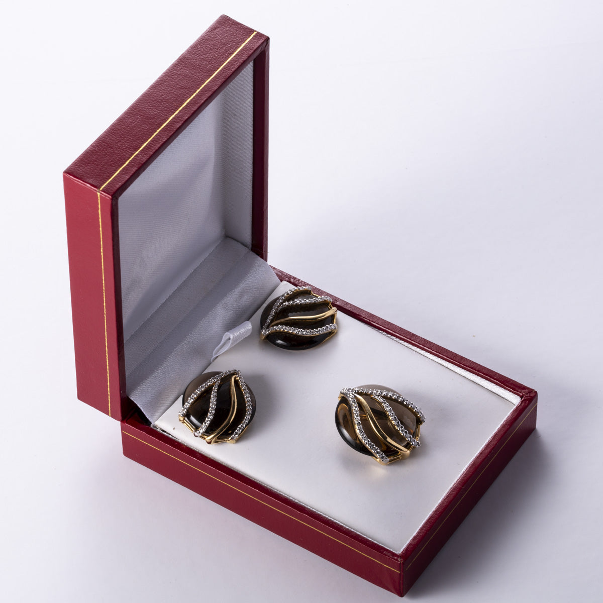 18k Smoky Quartz Pendant and Earring Set | 0.77 ctw