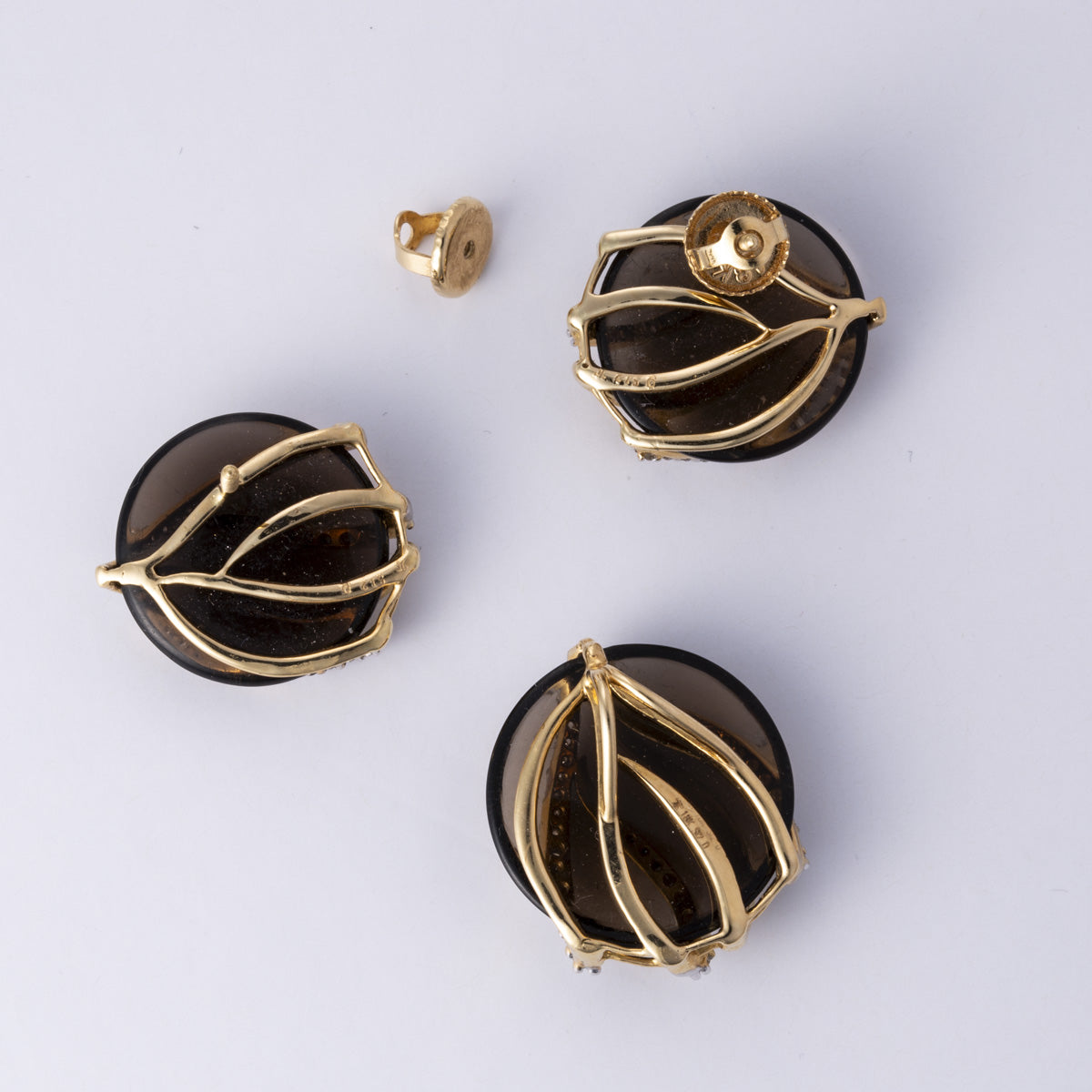18k Smoky Quartz Pendant and Earring Set | 0.77 ctw