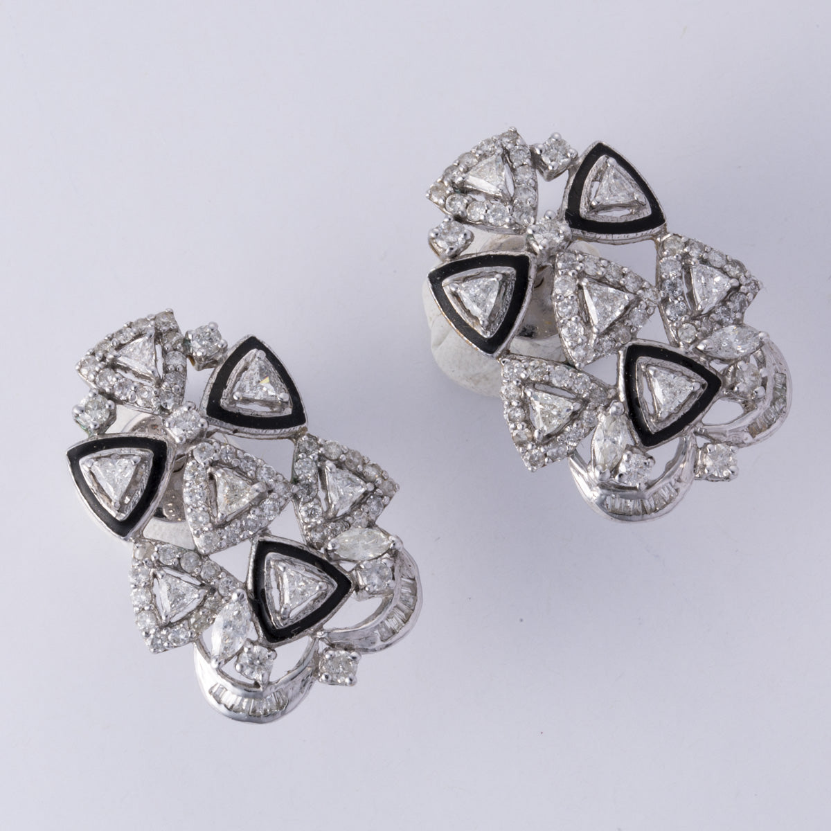 14k White Gold Diamond Earrings | 3.58 ctw