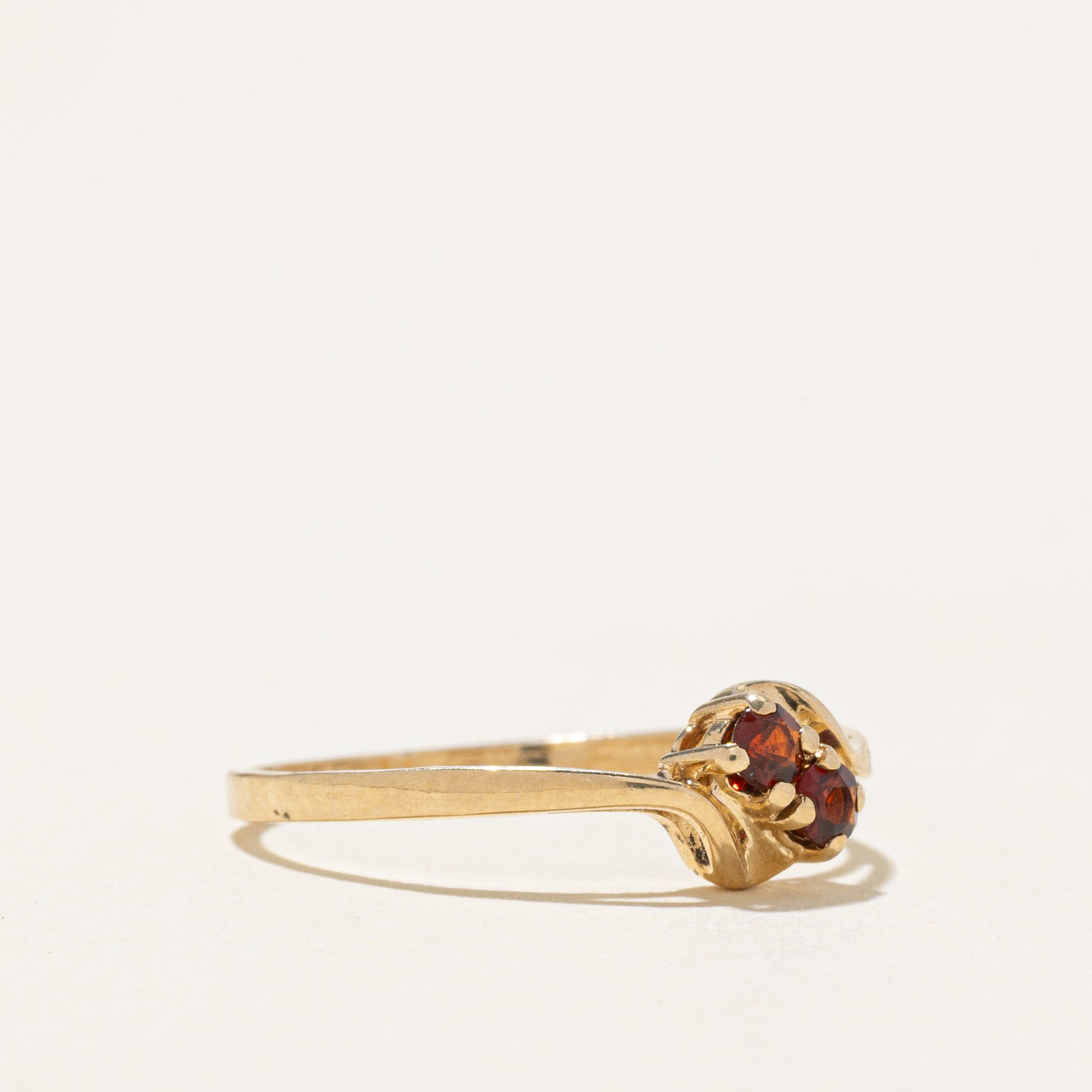 Two Stone Garnet Bypass Ring | SZ 7.25