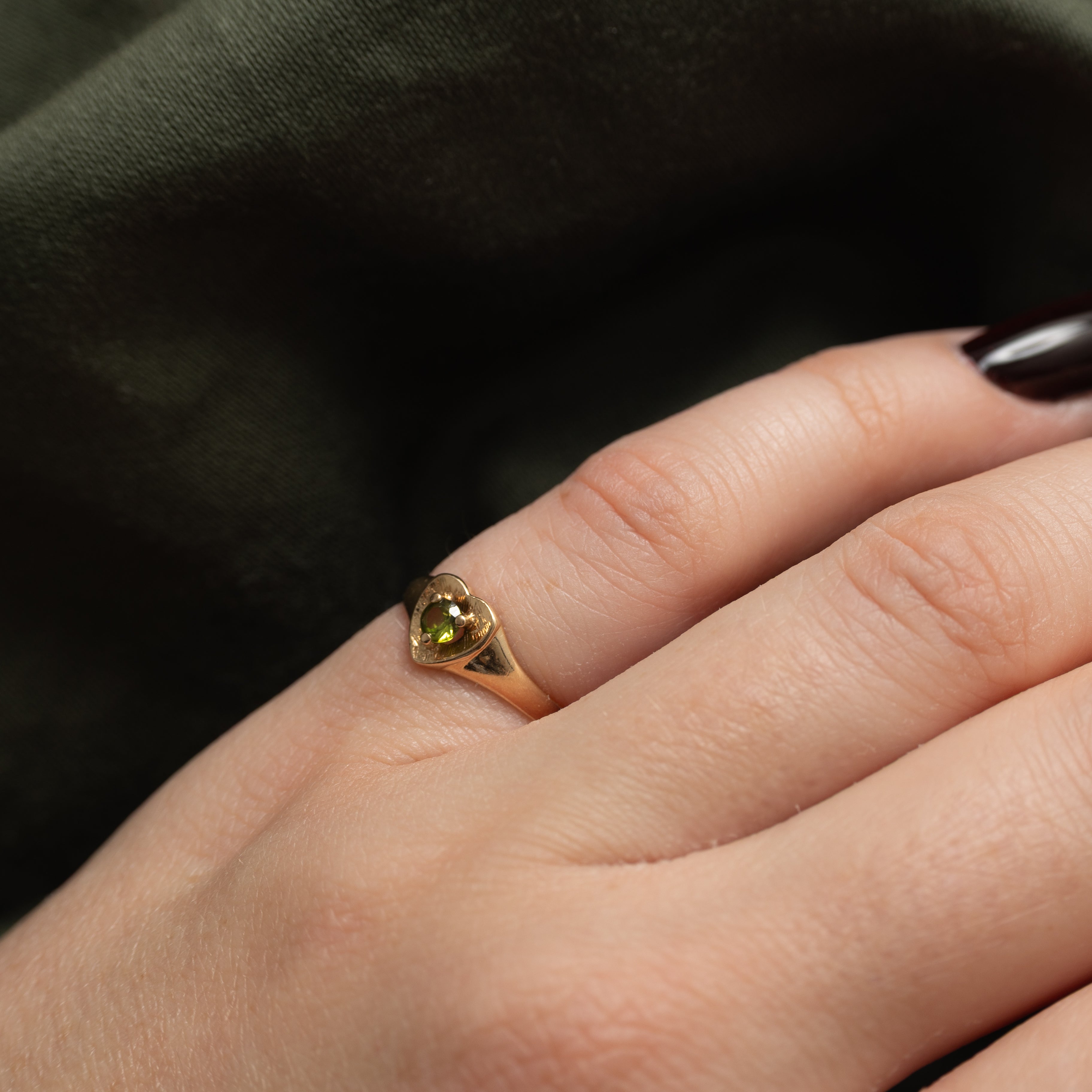 Pasté Glass Heart Ring | SZ 3.5