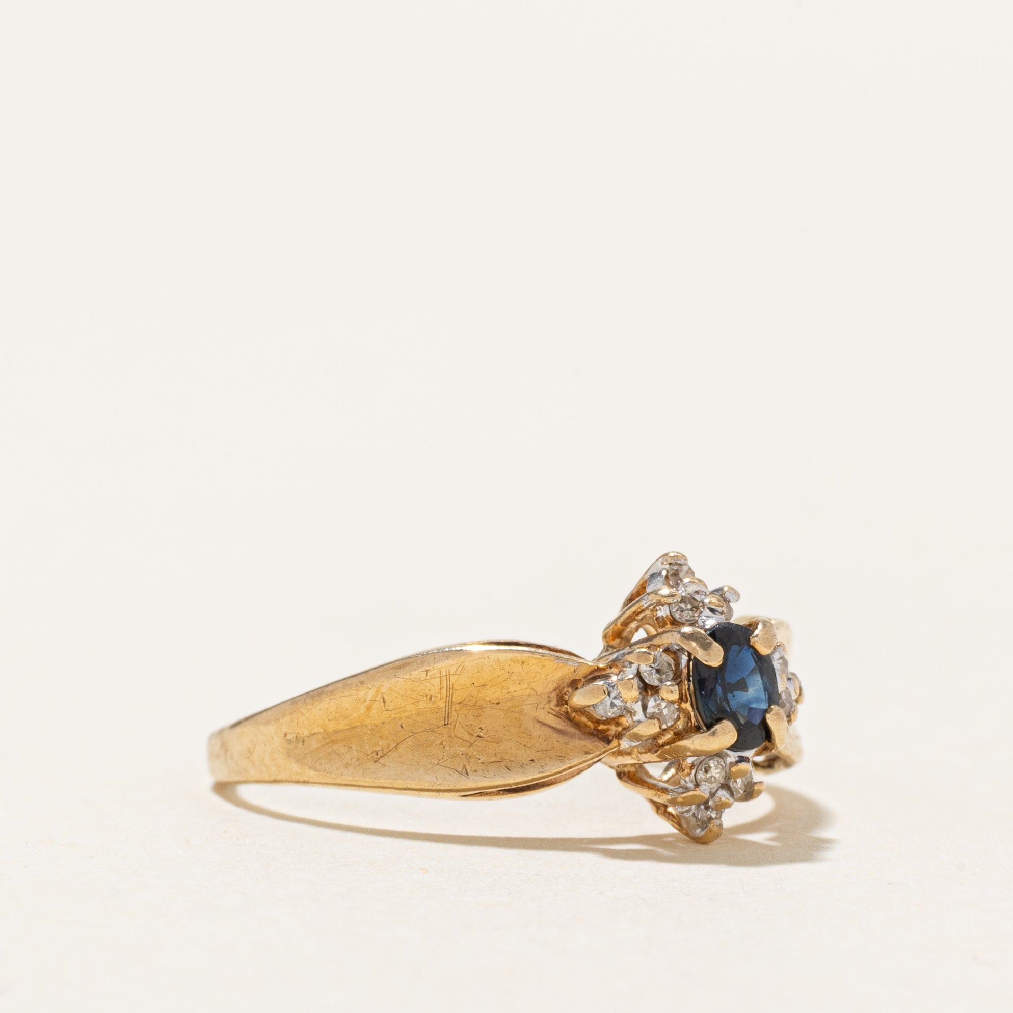 Oval Cut Sapphire & Diamond Accented Ring | SZ 6