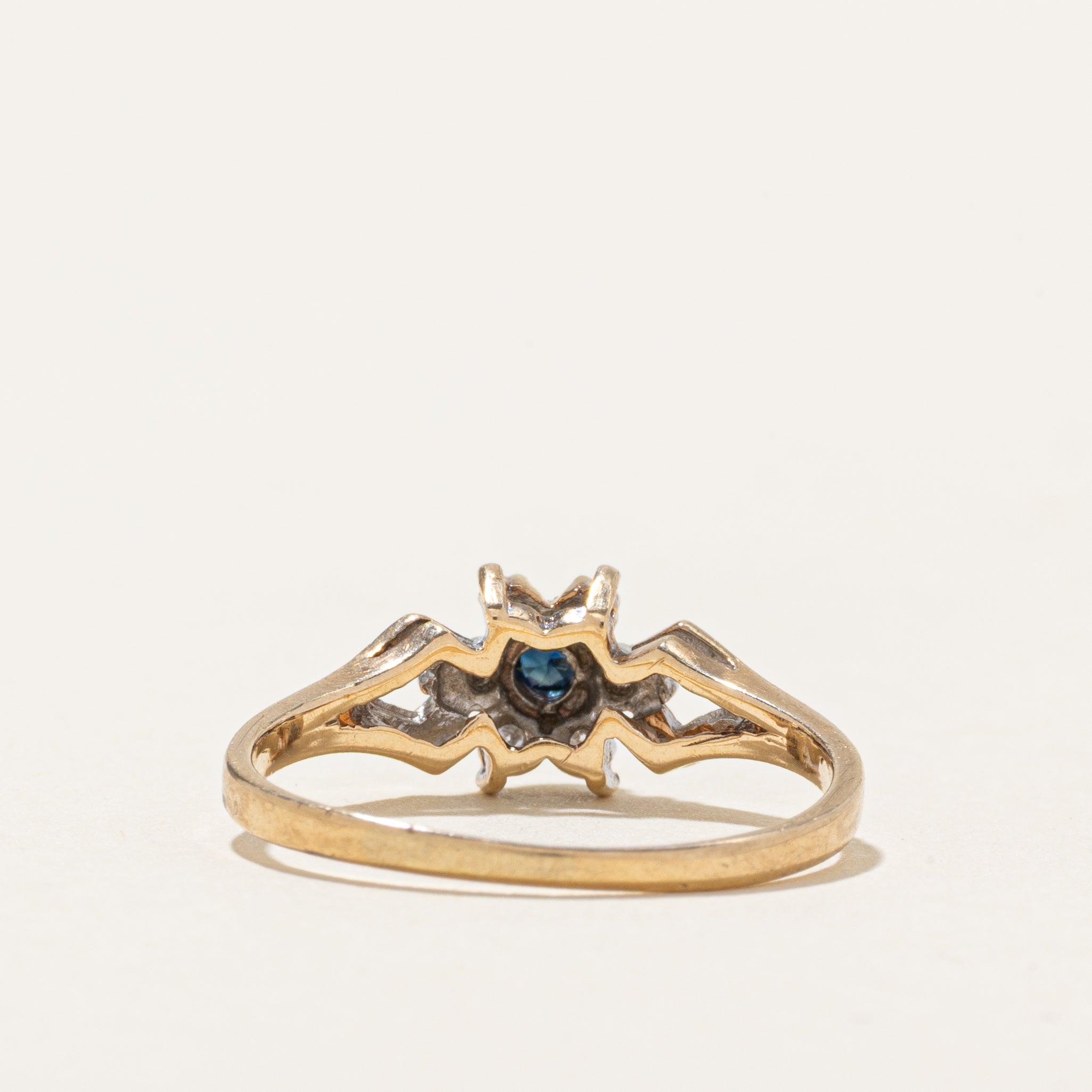 Bague pétale en saphir et diamant | Taille 5,75