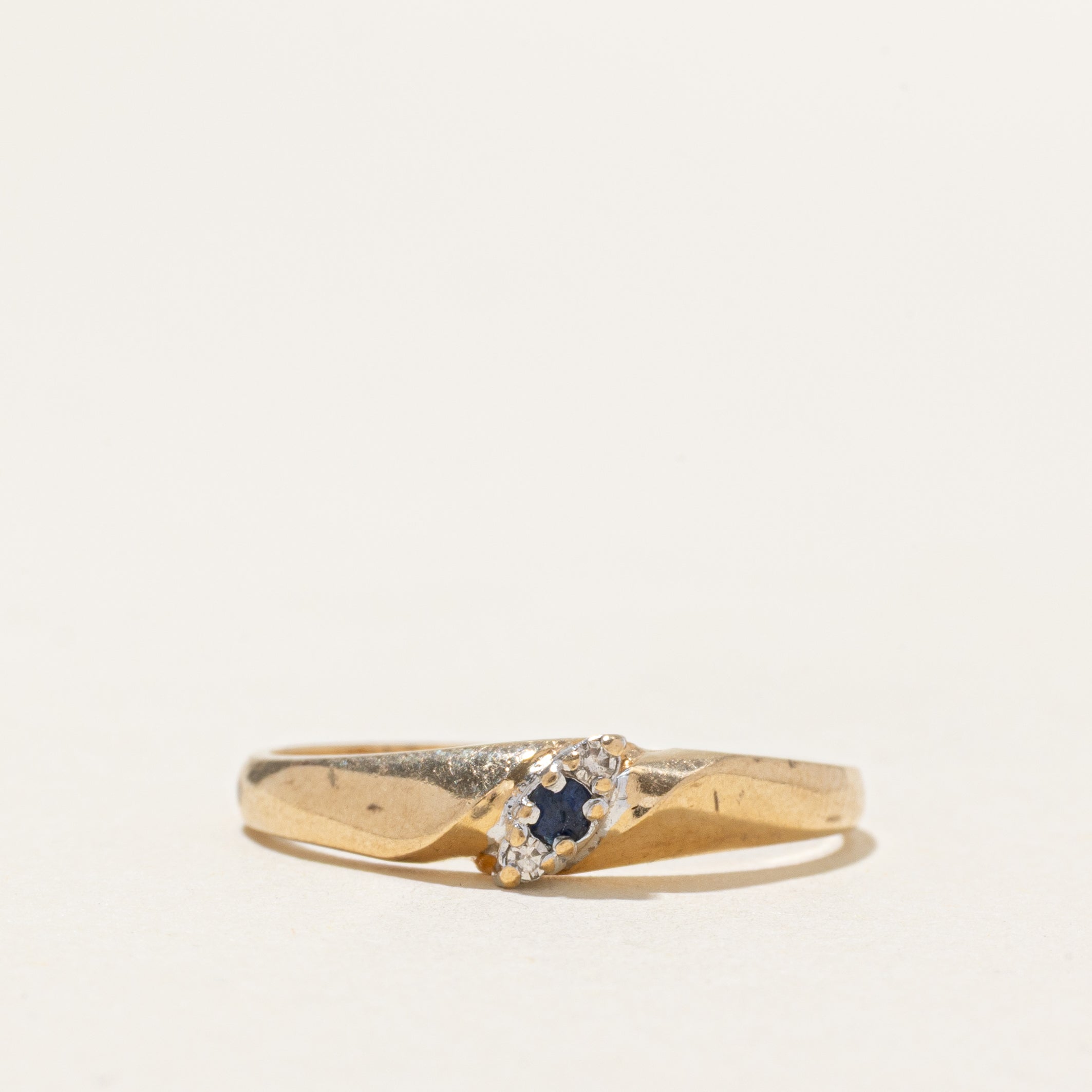 Diagonal Sapphire & Diamond Ring | SZ 8