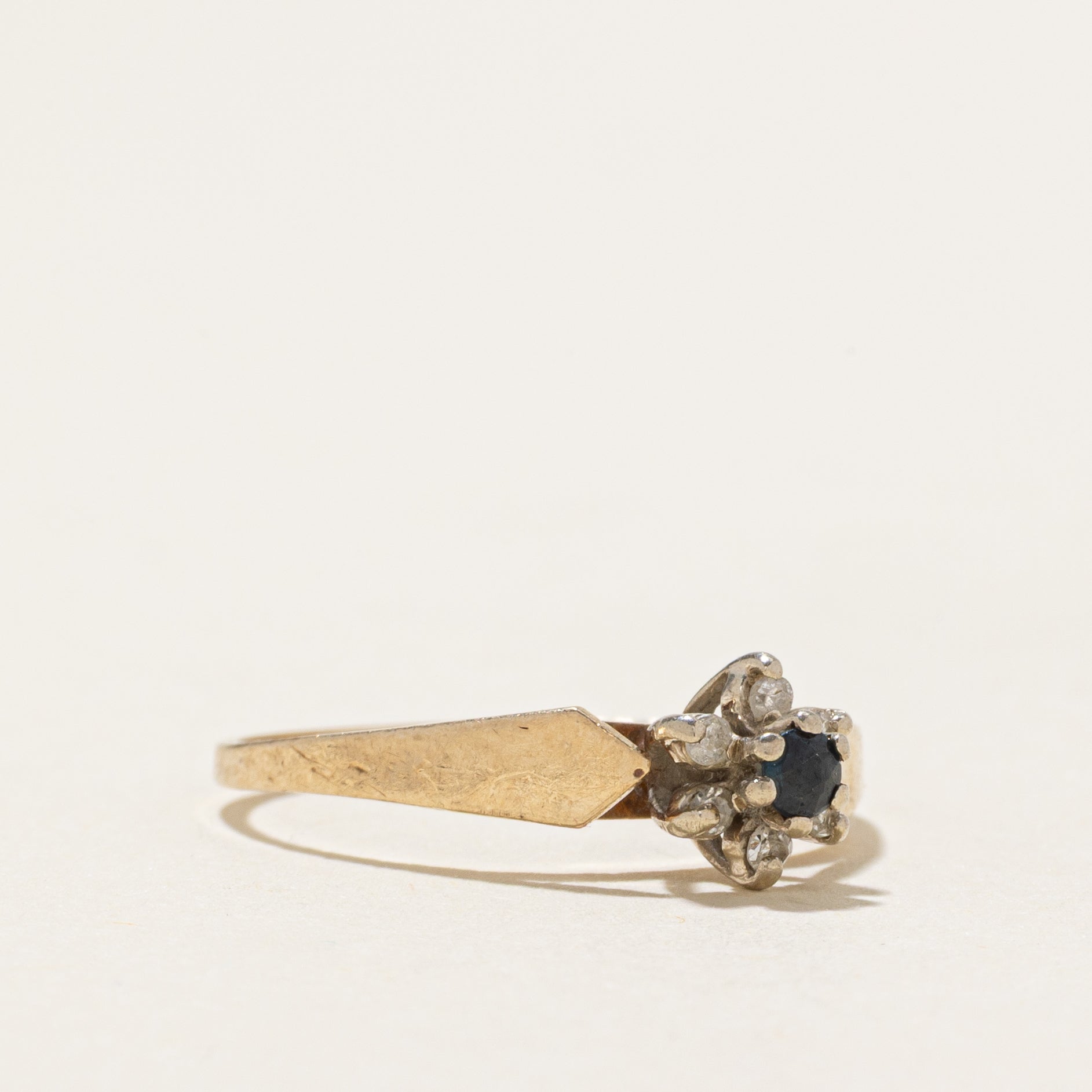 Sapphire & Diamond Petal Ring | SZ 6