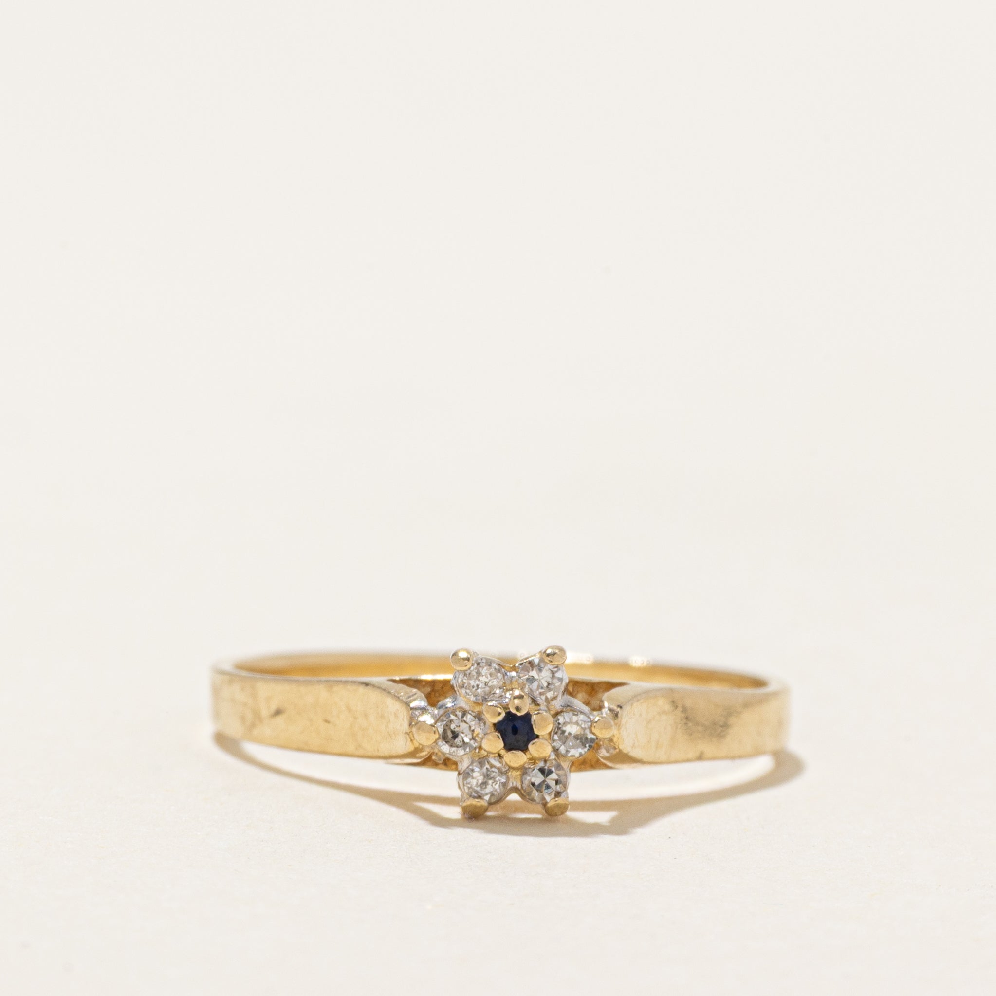 Bague pétale en saphir et diamants | Taille 6
