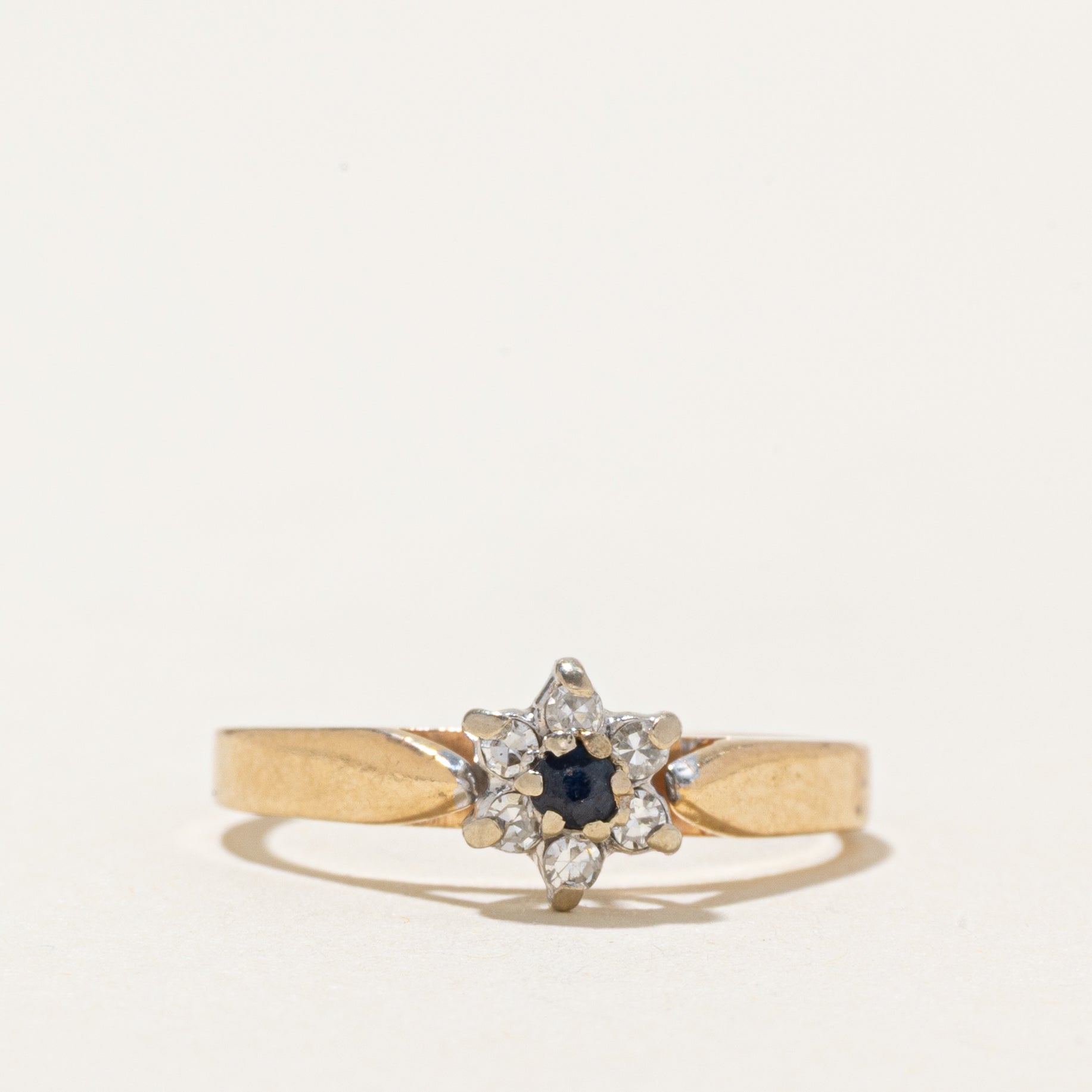 Sapphire & Diamond Petal Ring | SZ 5.25