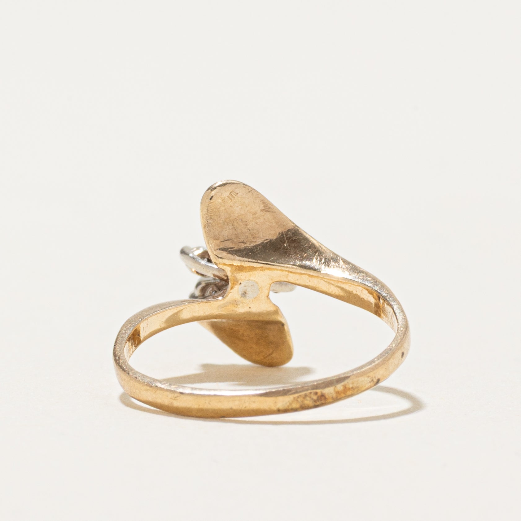 Ruby & Diamond Petal Bypass Ring | SZ 2.5