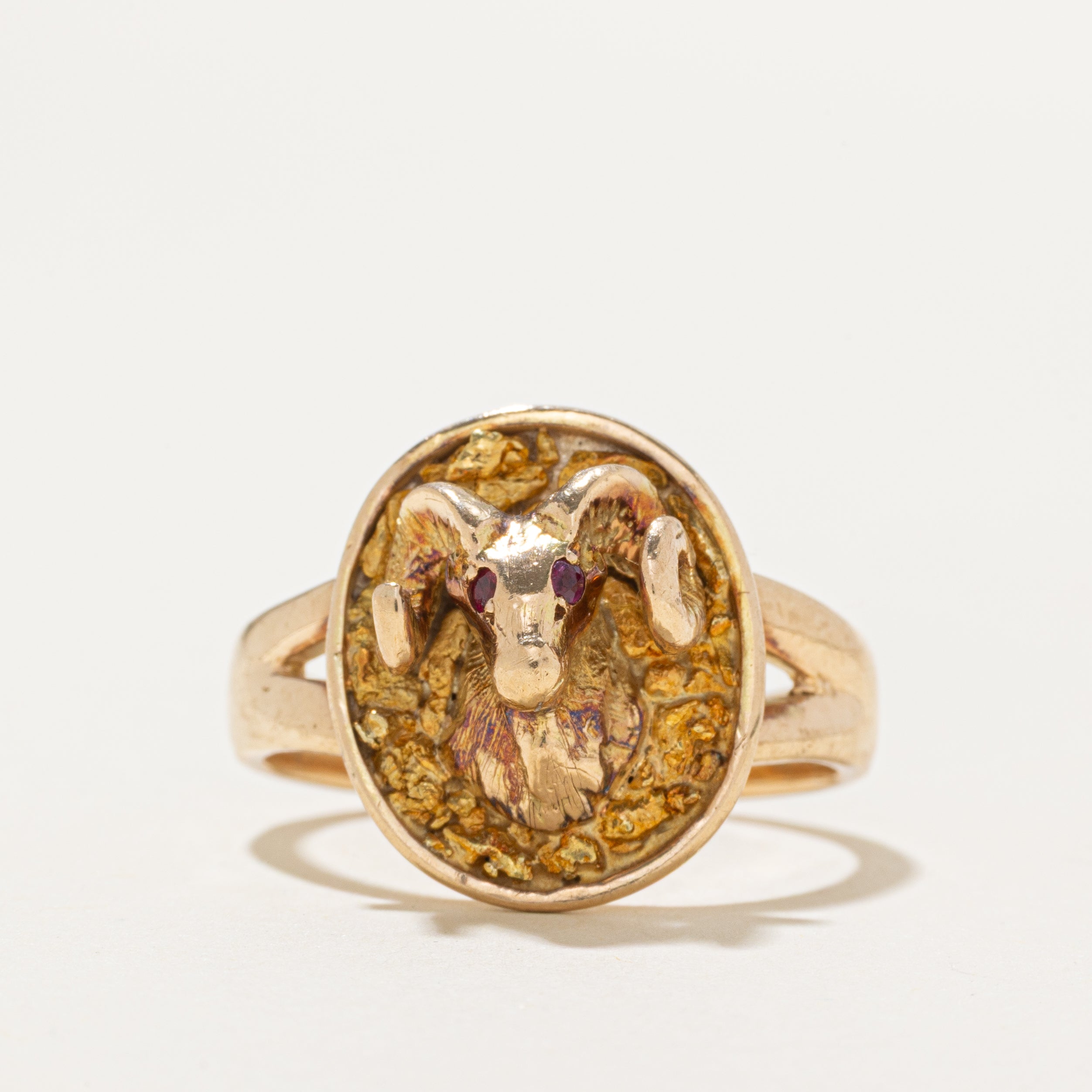 Ruby Goat Head Ring | SZ 9.75