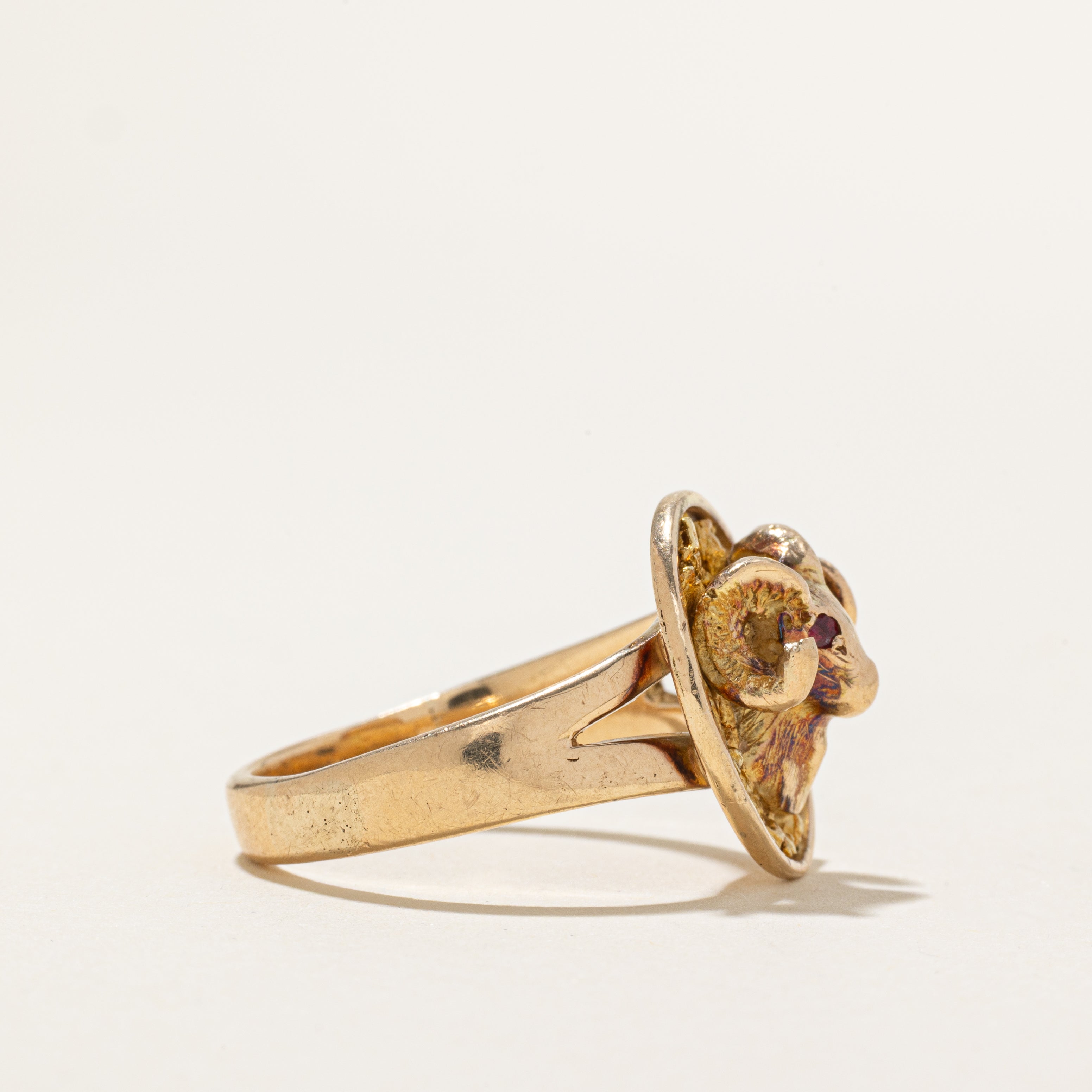 Ruby Goat Head Ring | SZ 9.75