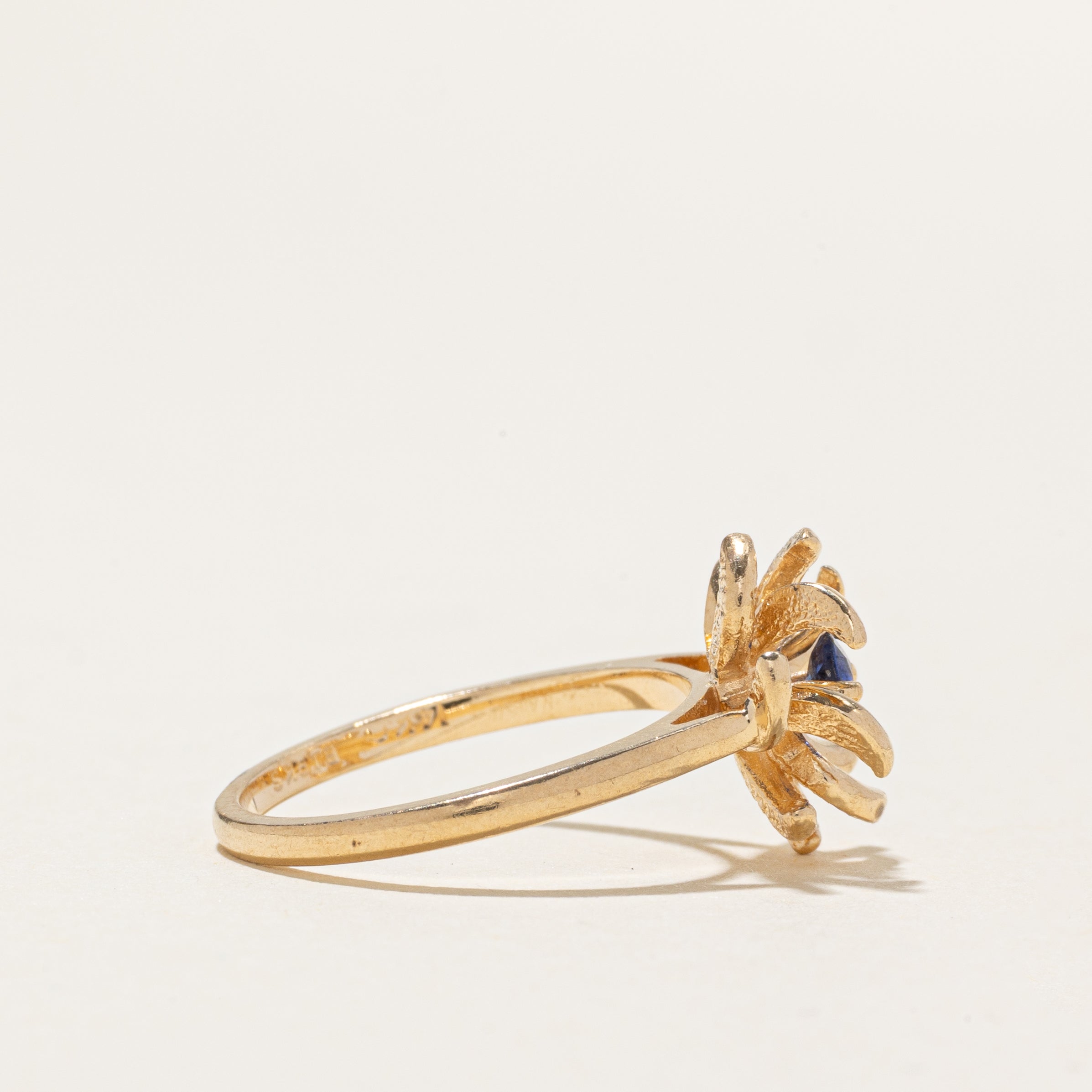 'Birks' Sapphire Flower Ring | SZ 6