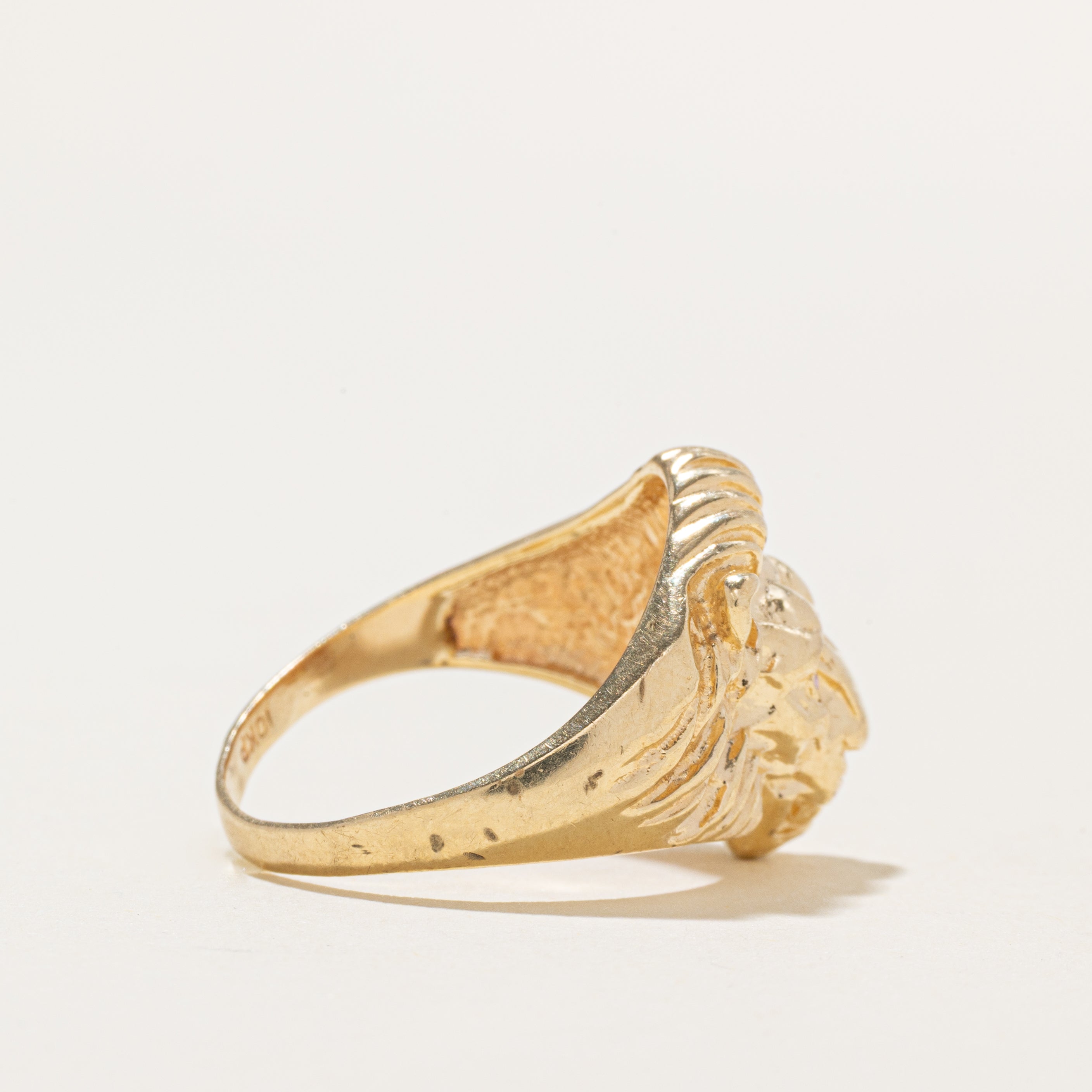 Ruby & Diamond Lion Head Ring | SZ 9.25