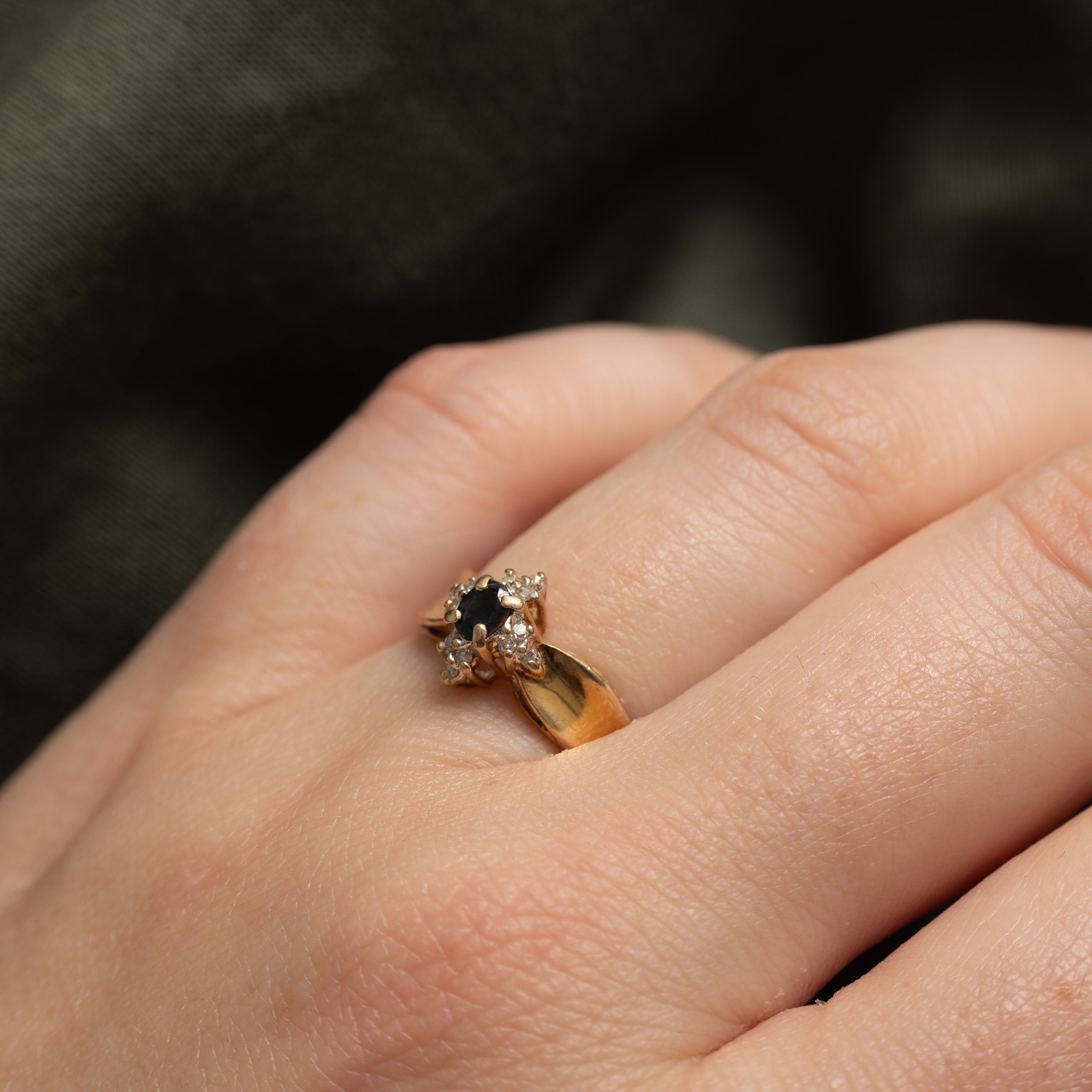 Oval Cut Sapphire & Diamond Accented Ring | SZ 6