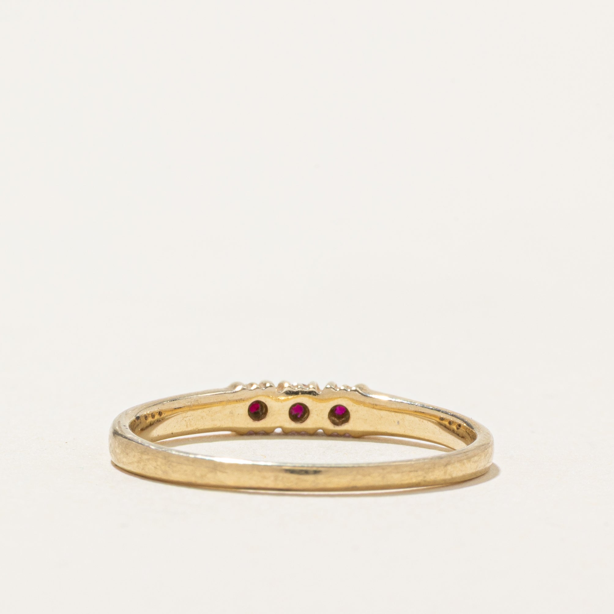Three Stone Ruby Band | SZ 6.75