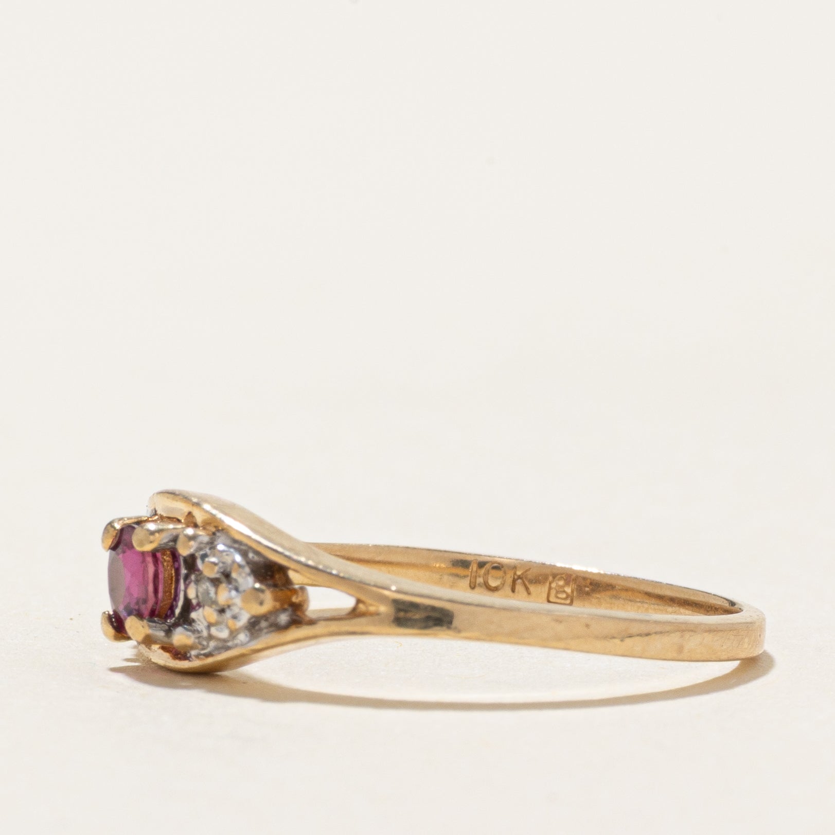 Ruby & Diamond Cluster Tapered Ring | SZ 5.25