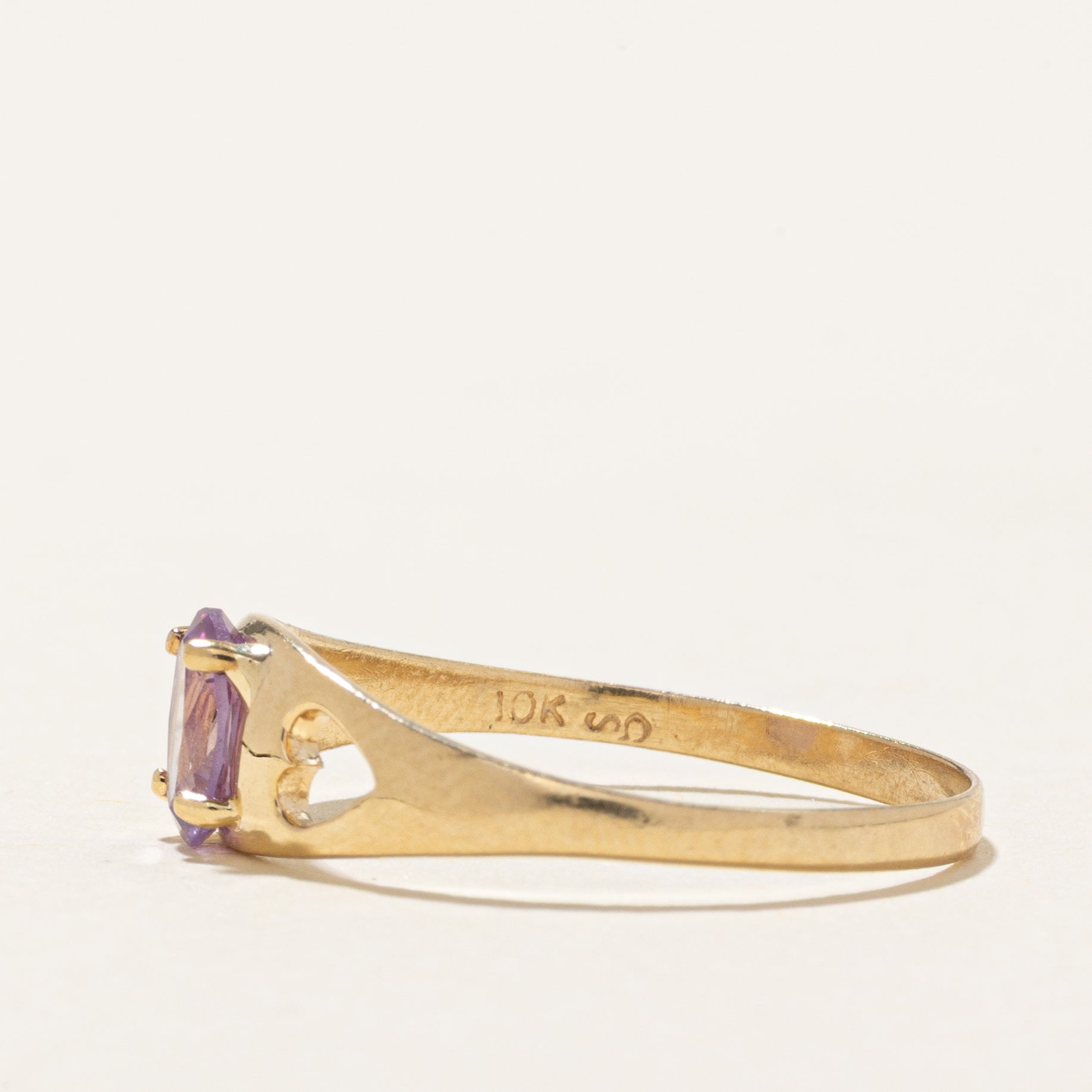 Synthetic Sapphire Heart Ring | SZ 7.25