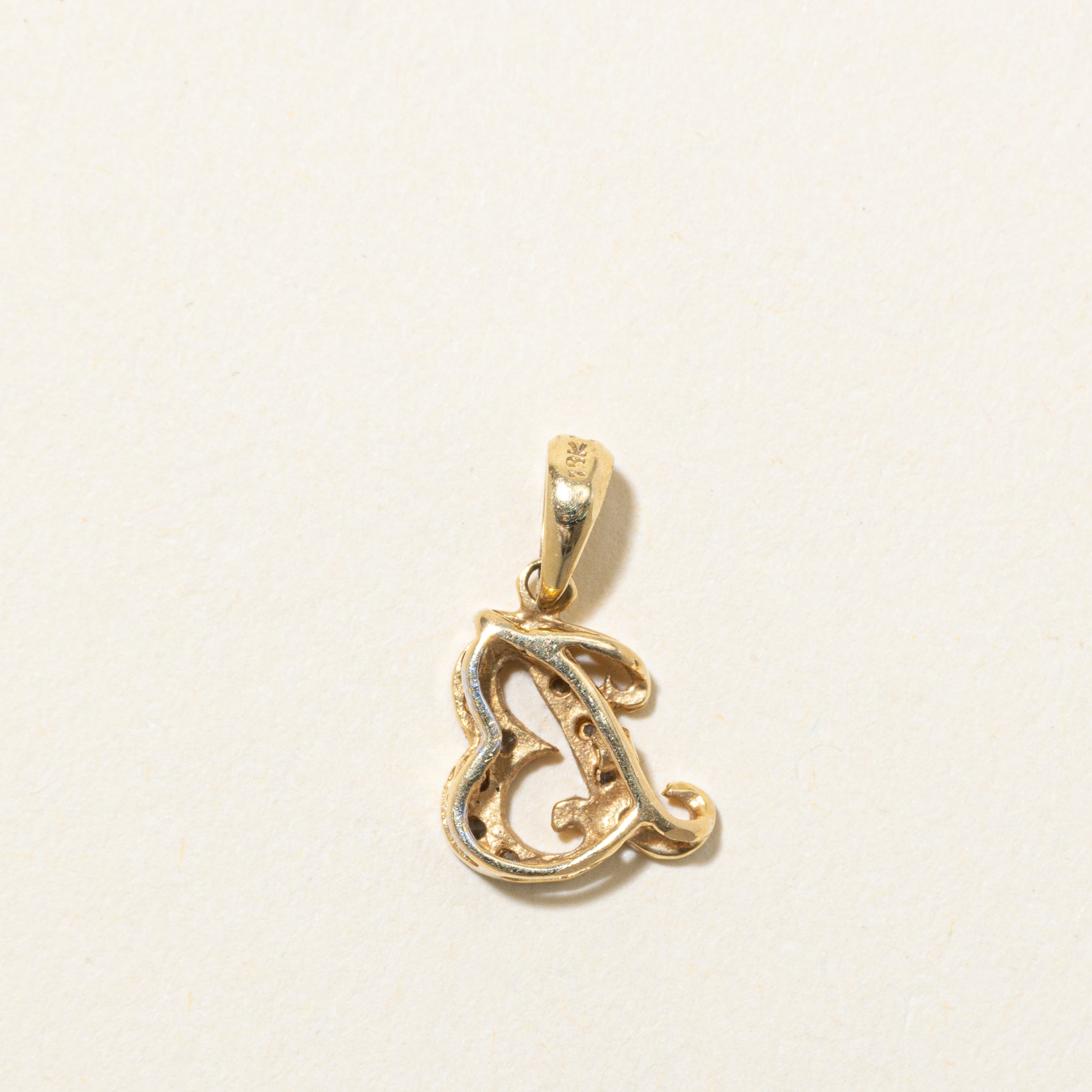 Diamond 'B' Initial Pendant