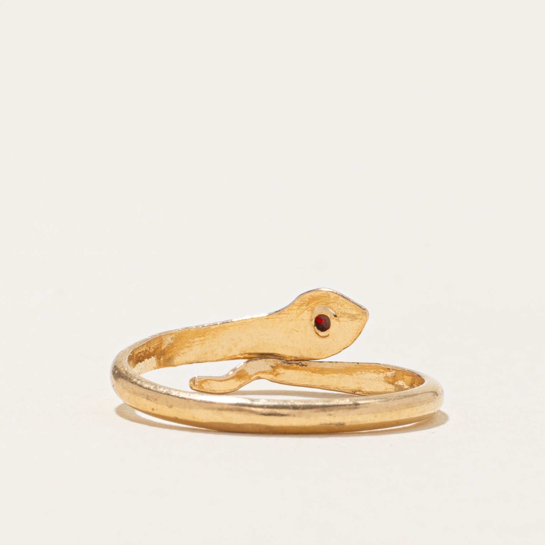 Bague serpent en grenat 18 carats | Taille 3,25