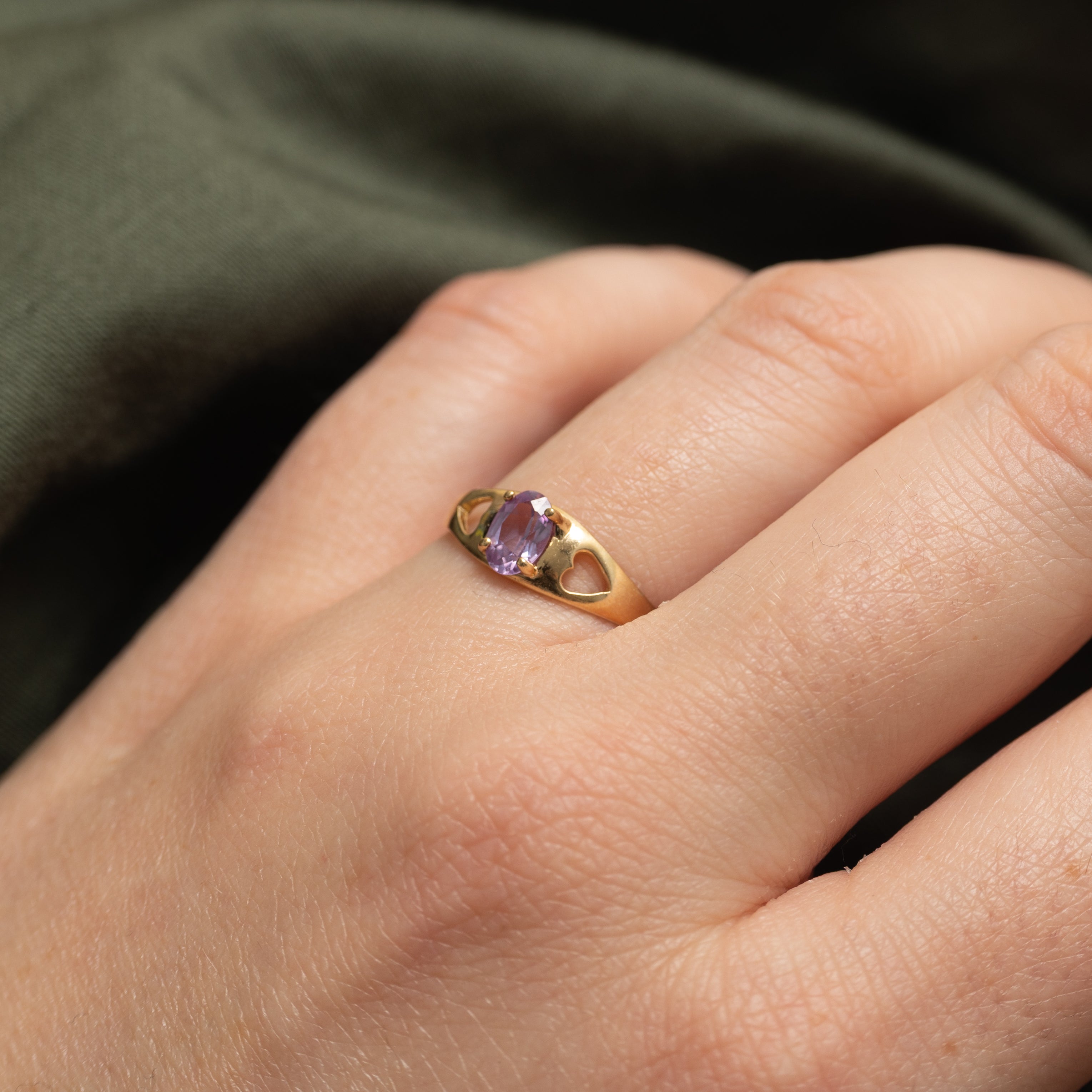 Synthetic Sapphire Heart Ring | SZ 7.25
