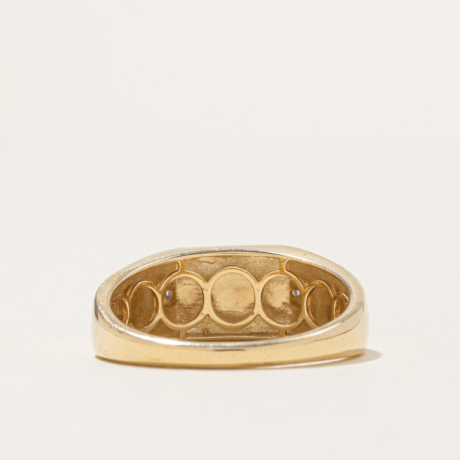 Diamond Accent Plain Signet Ring | SZ 11