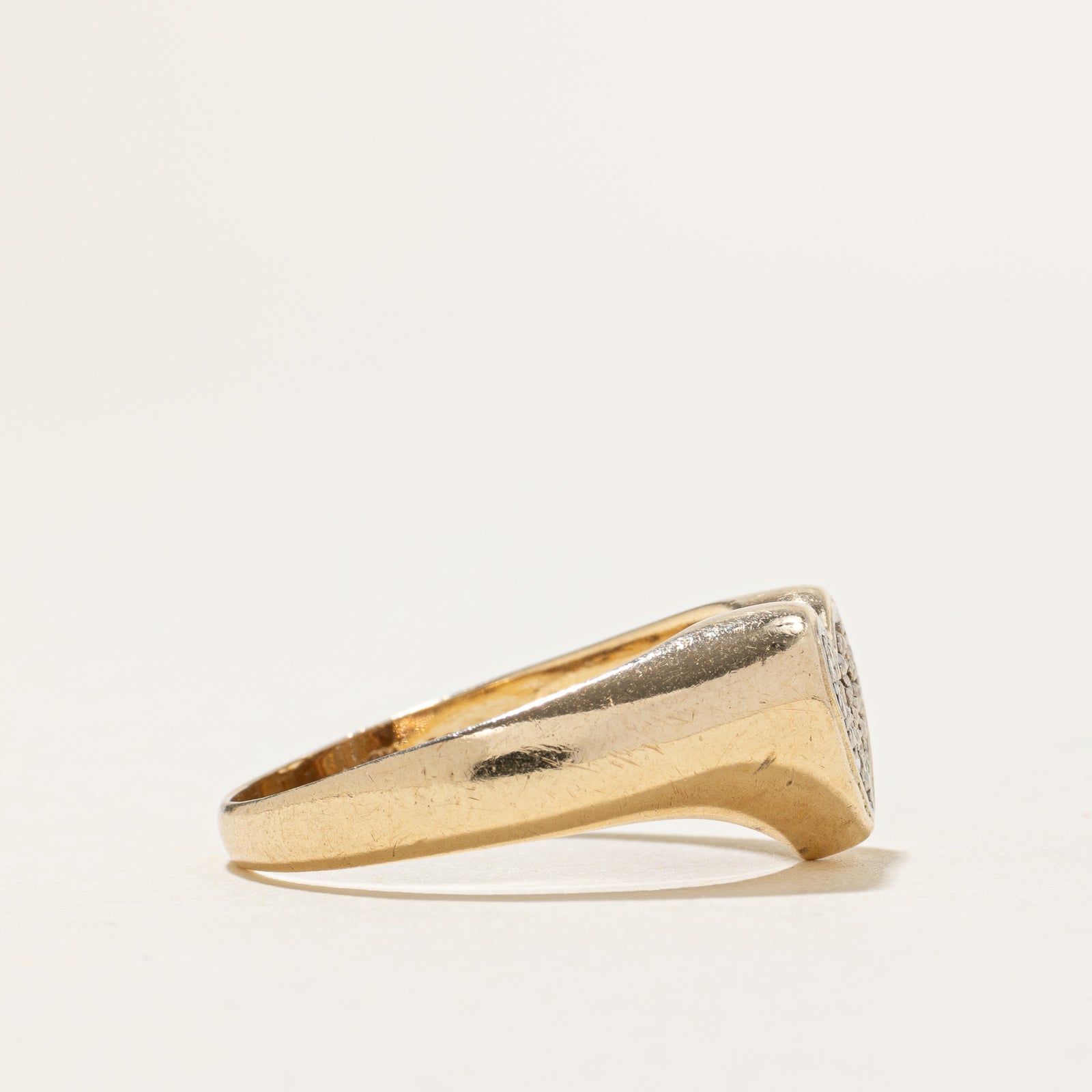 10k Diamond Heart Chevron Ring | SZ 7.75