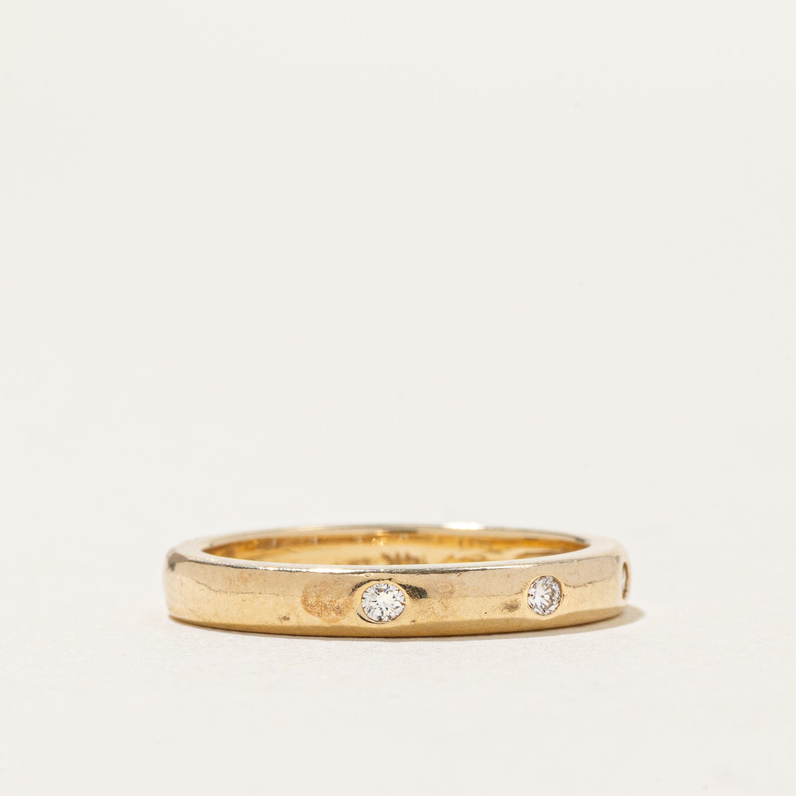 Alliance sertie de diamants à fleur en or 14 carats | 2,5 mm | Taille 3