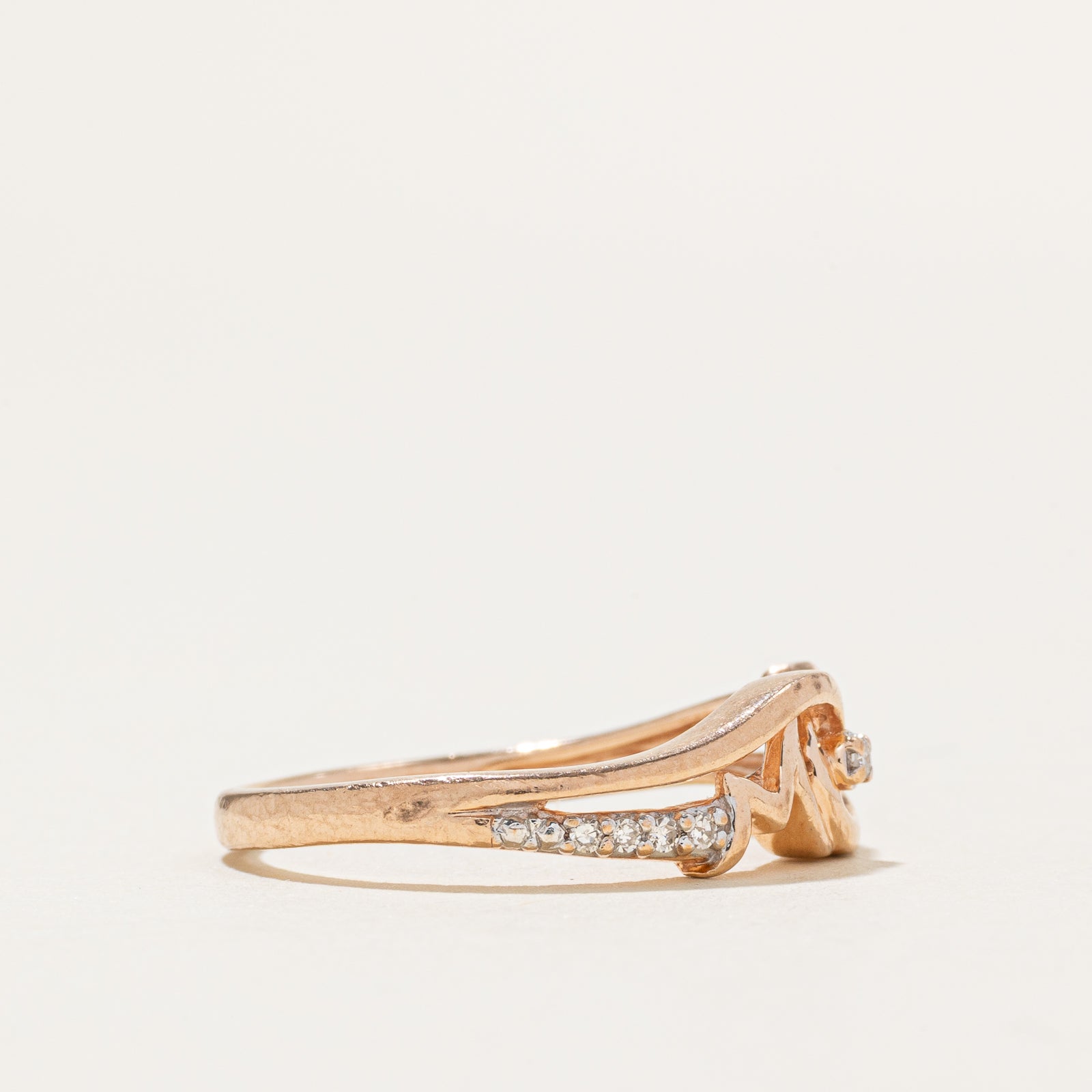 Diamond Accent 'Mom' Bypass Ring | SZ 6.25