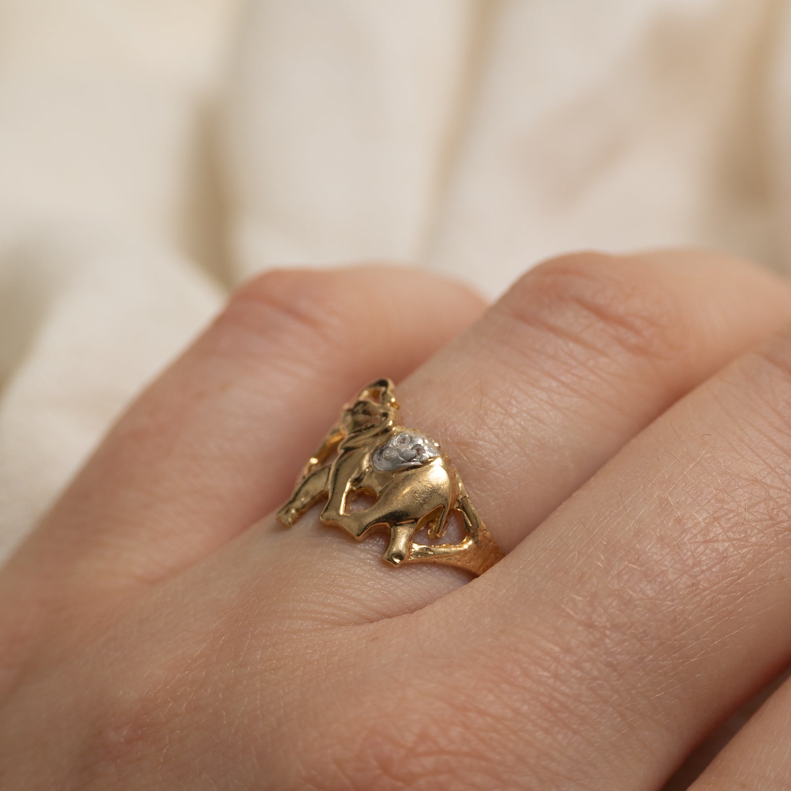 10k Diamond Elephant Ring | SZ 6