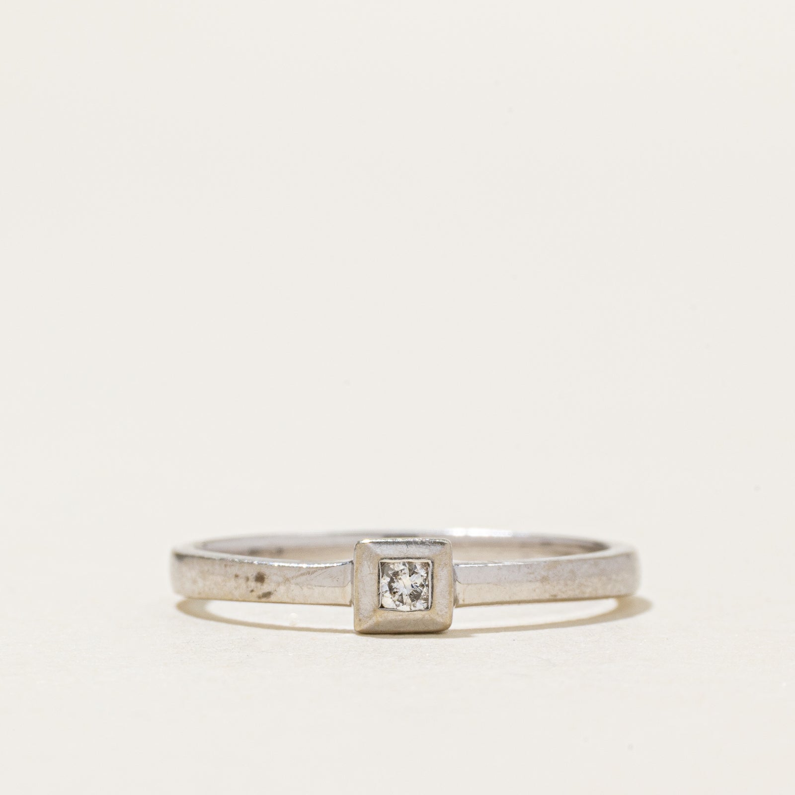 Solitaire Diamond Thin Geometric Ring | SZ 5.5