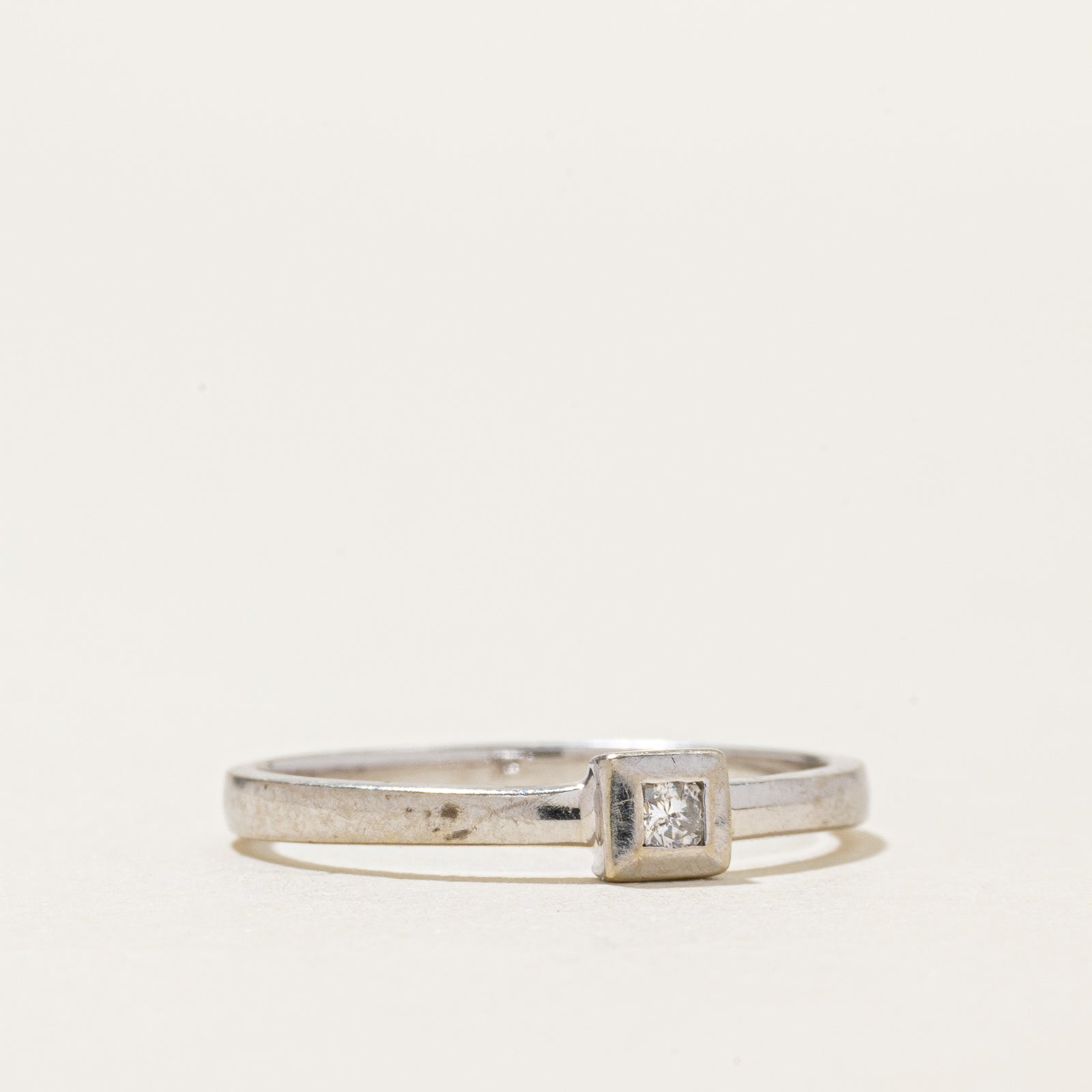 Solitaire Diamond Thin Geometric Ring | SZ 5.5