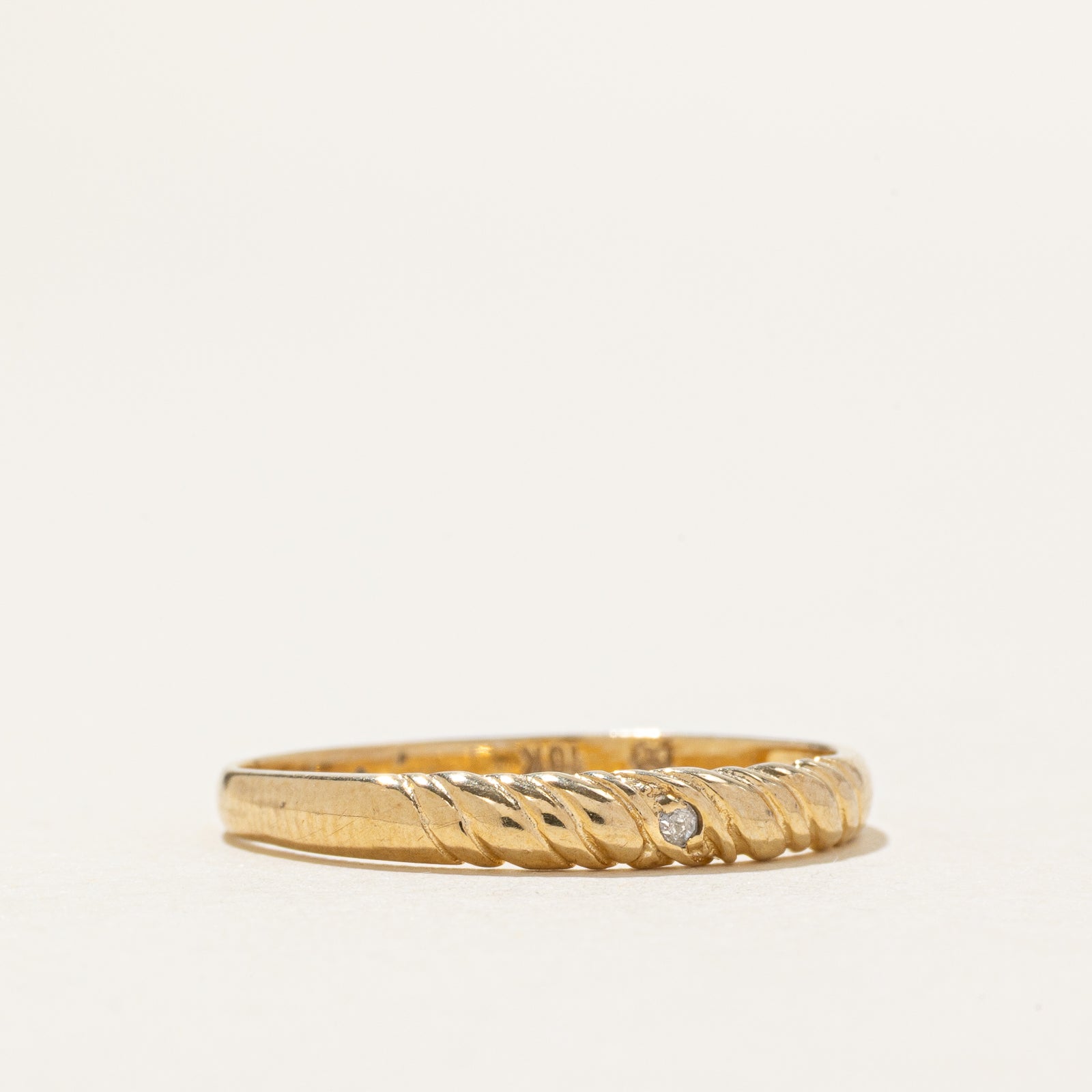 10k Diamond Rope Band | SZ 6.75