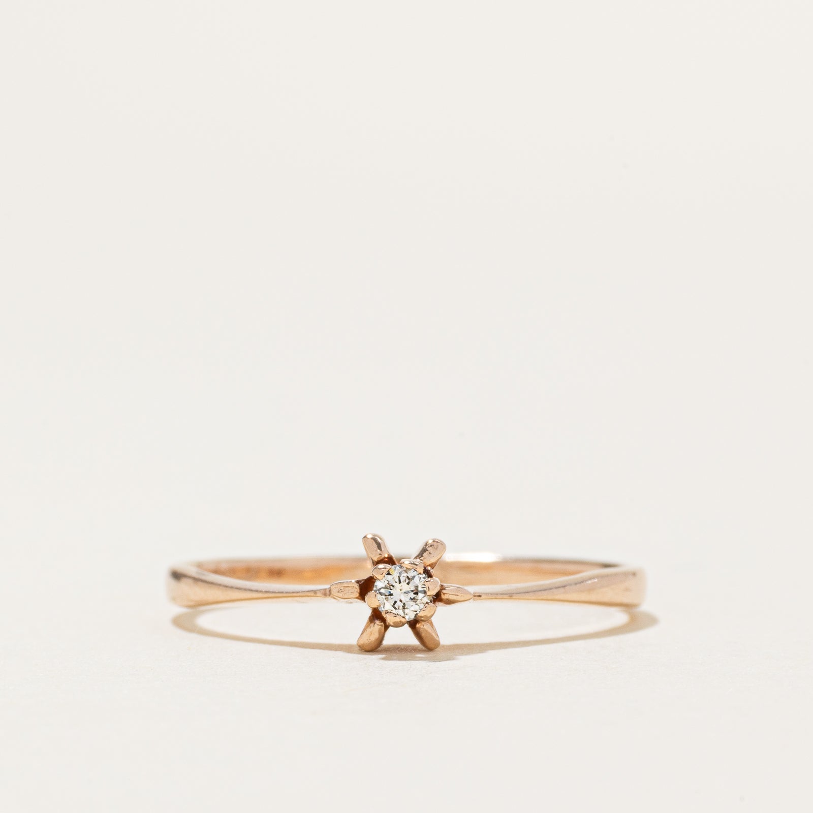 14k Solitaire Diamond Thin Ring | SZ 7.5