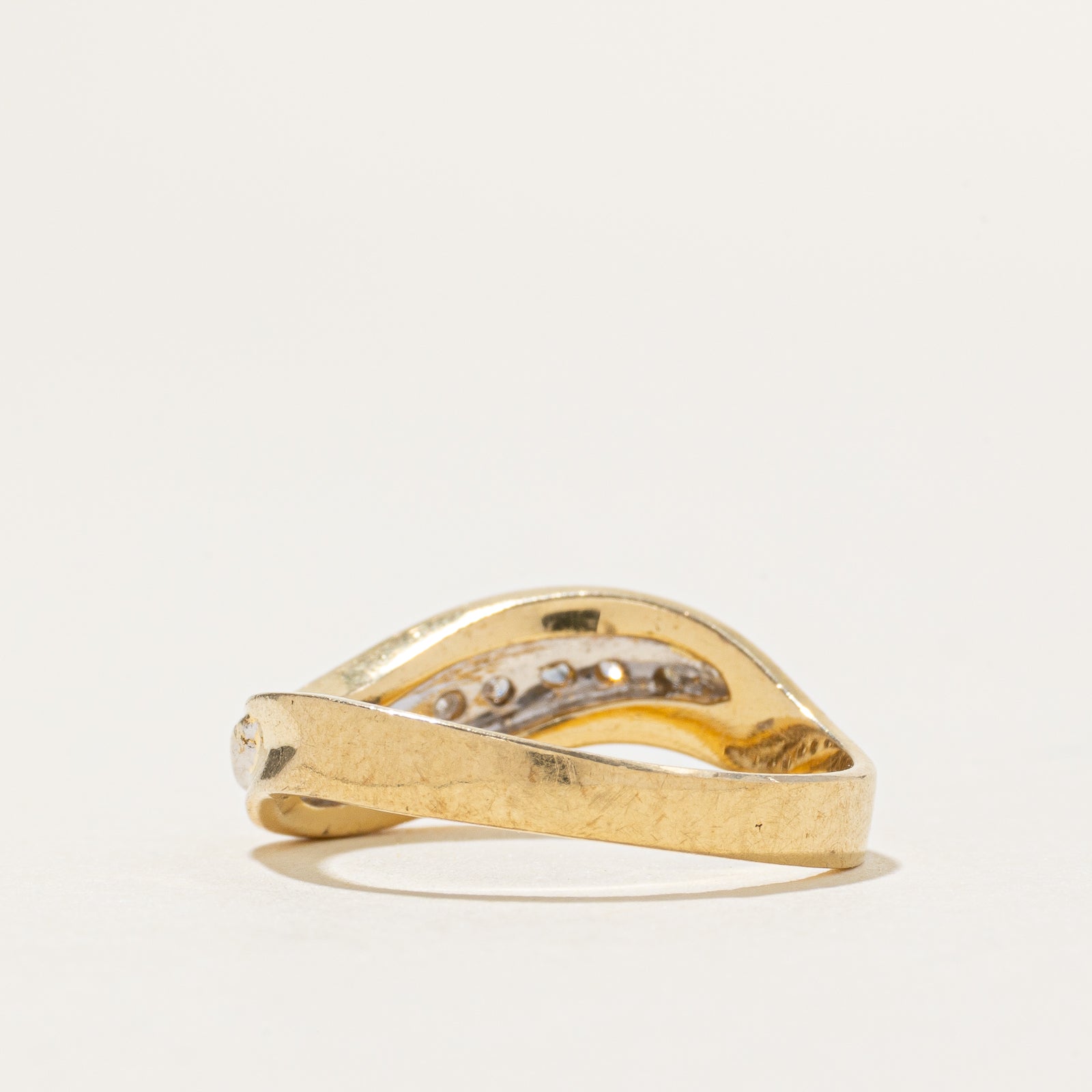 Diamond Grooved Waterfall Ring | SZ 5.75