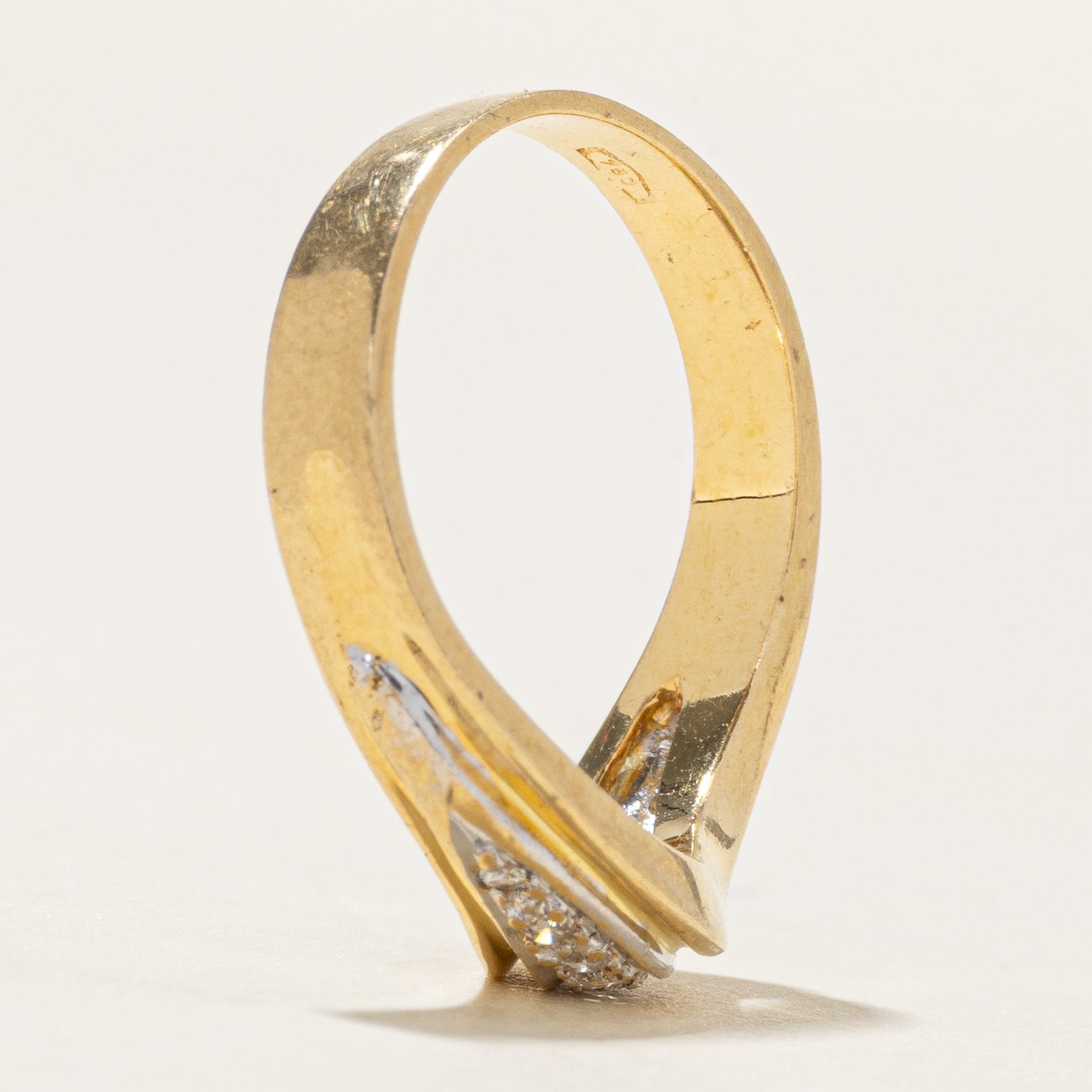 Diamond Grooved Waterfall Ring | SZ 5.75