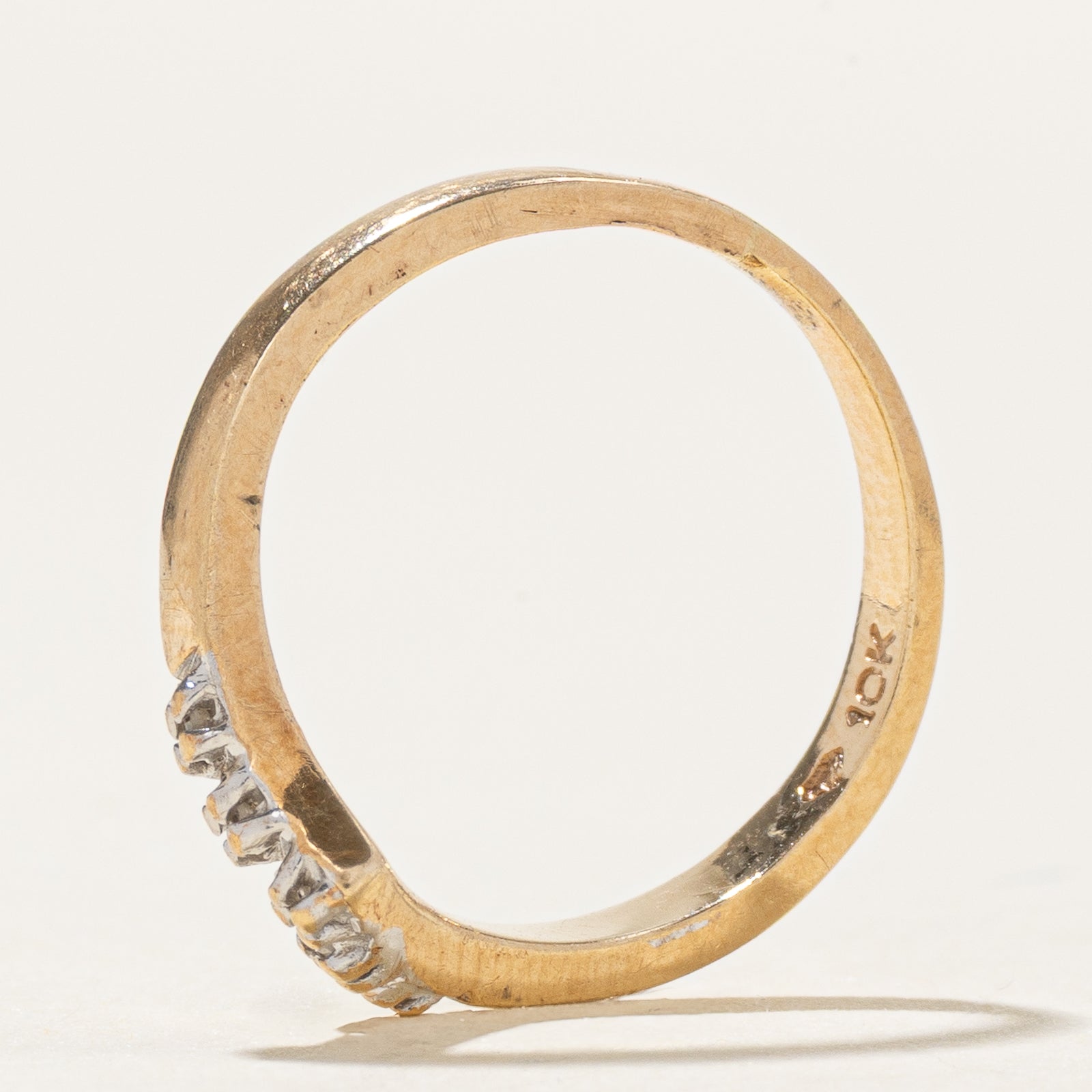 Two Tone Diamond Chevron Ring | SZ 3.25